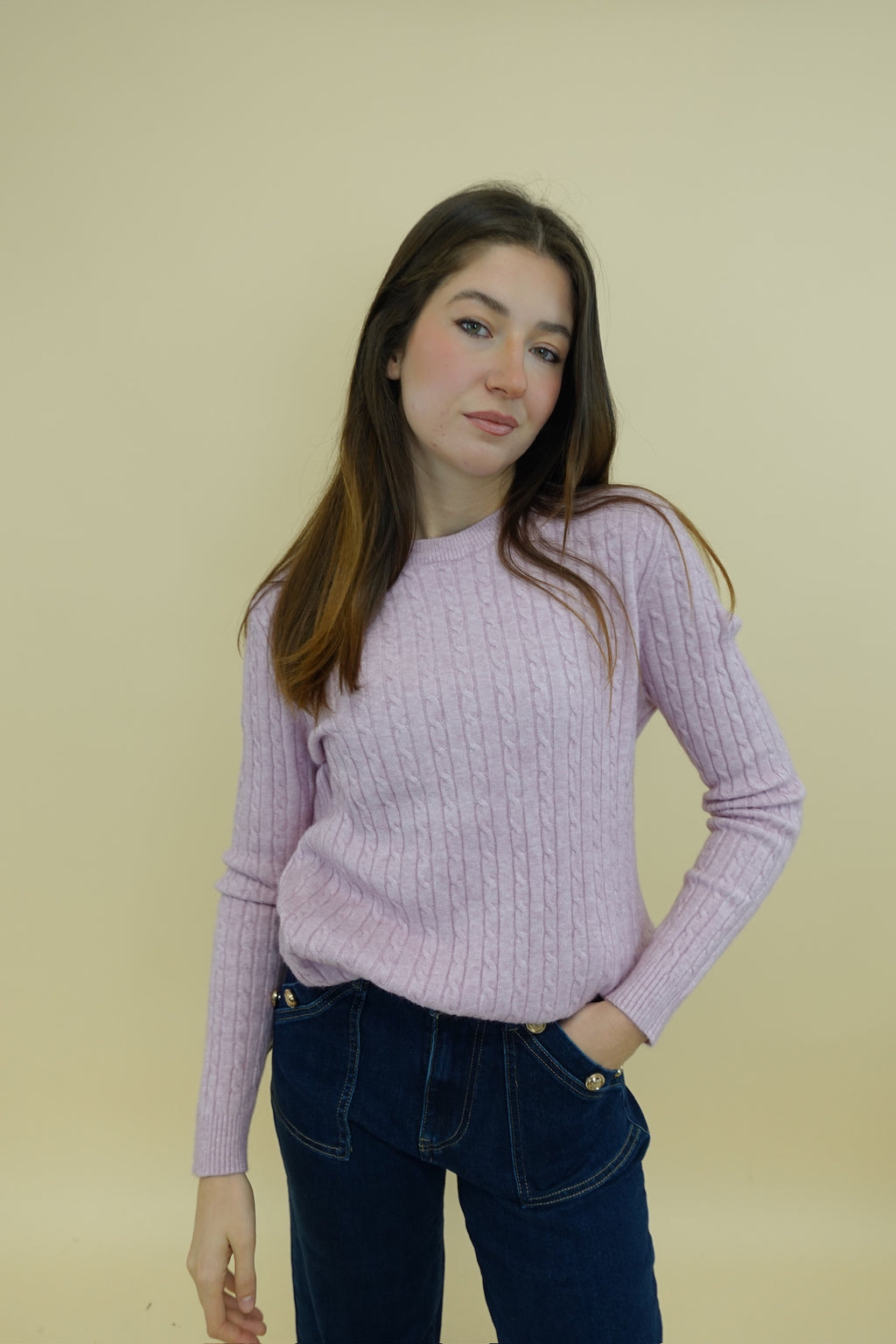 Maglioncino Treccina New Rosa