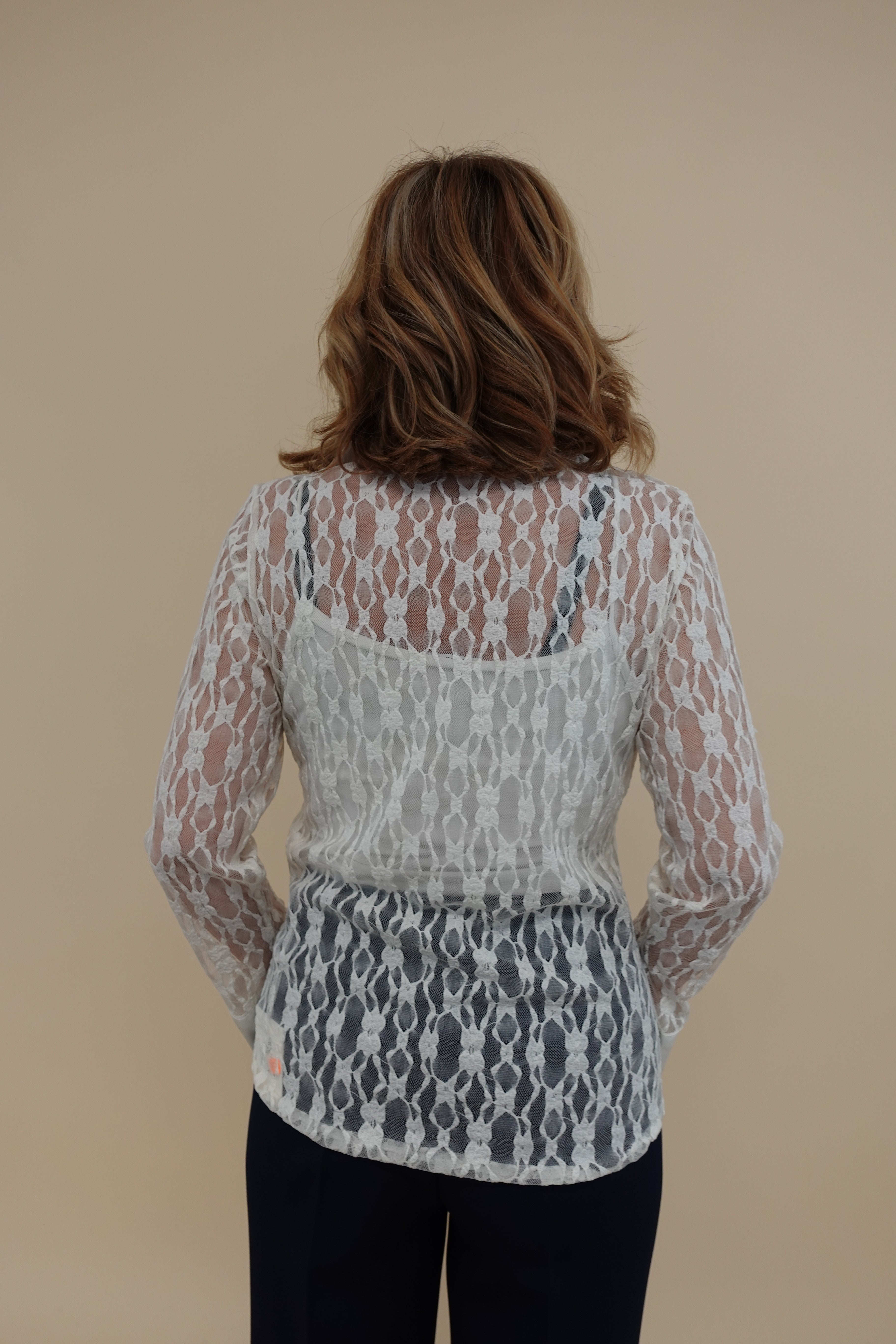 Camicia in pizzo bianco