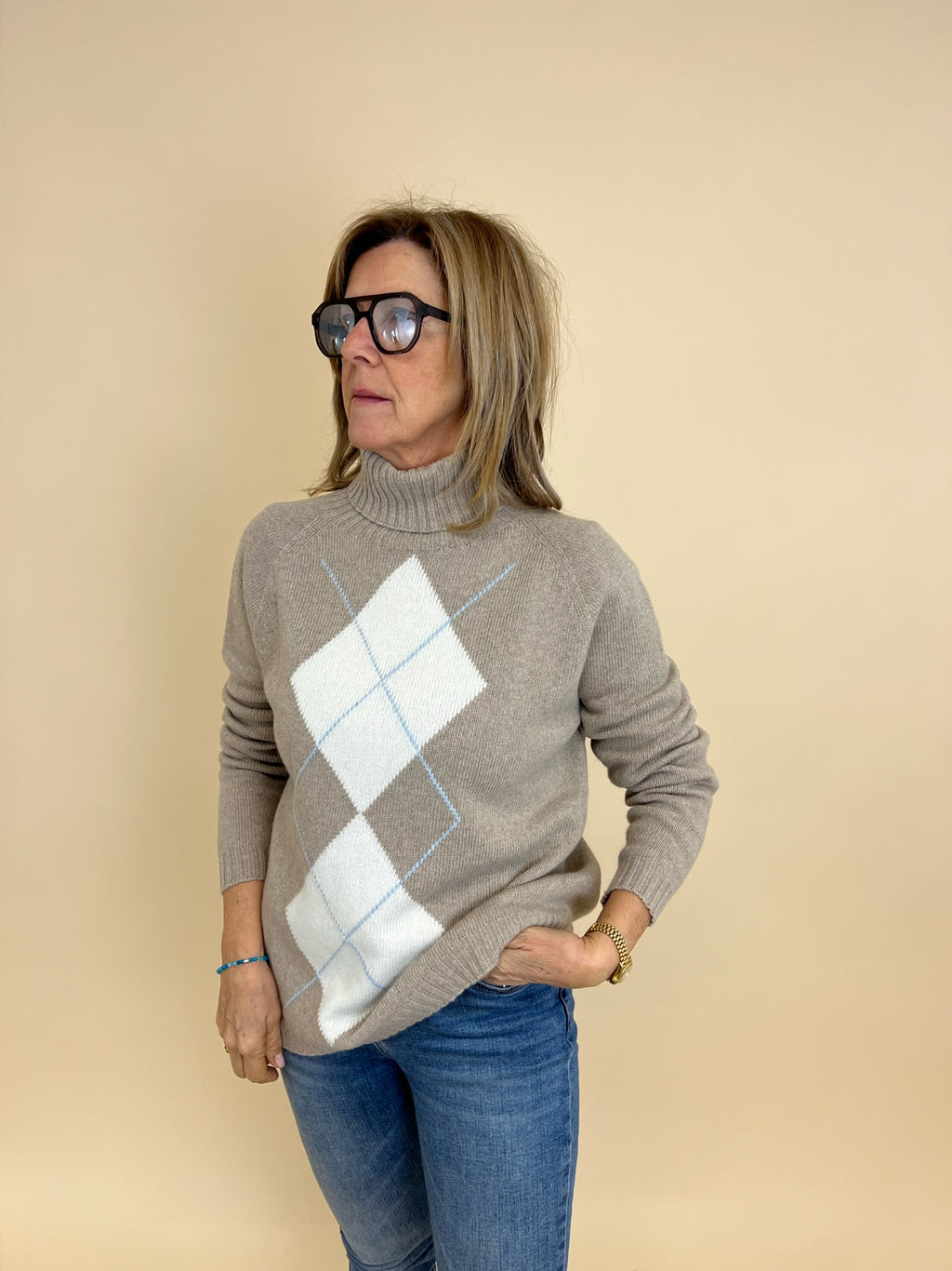 Maglione Rombi Beige