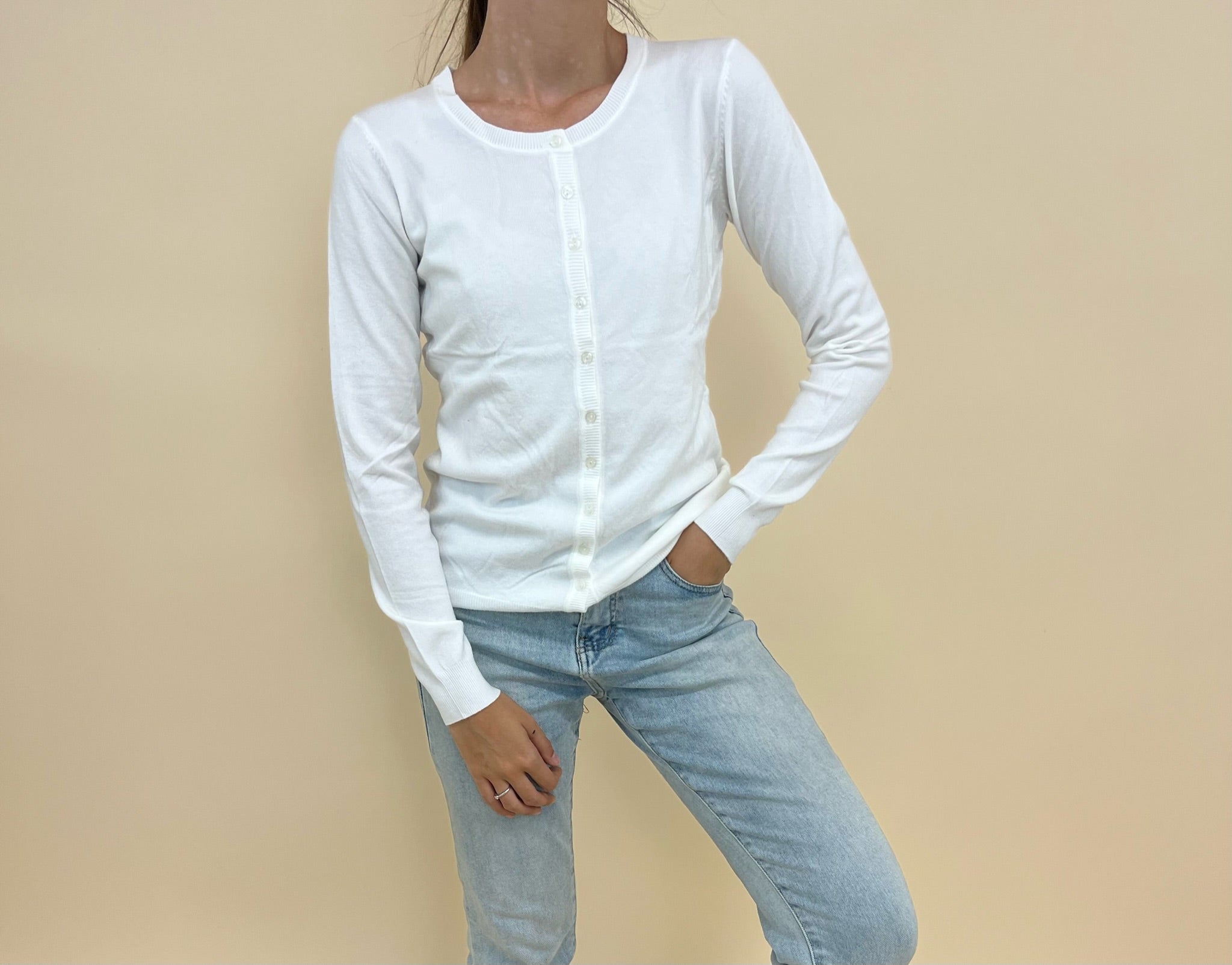 Cardigan Easy Small Bianco