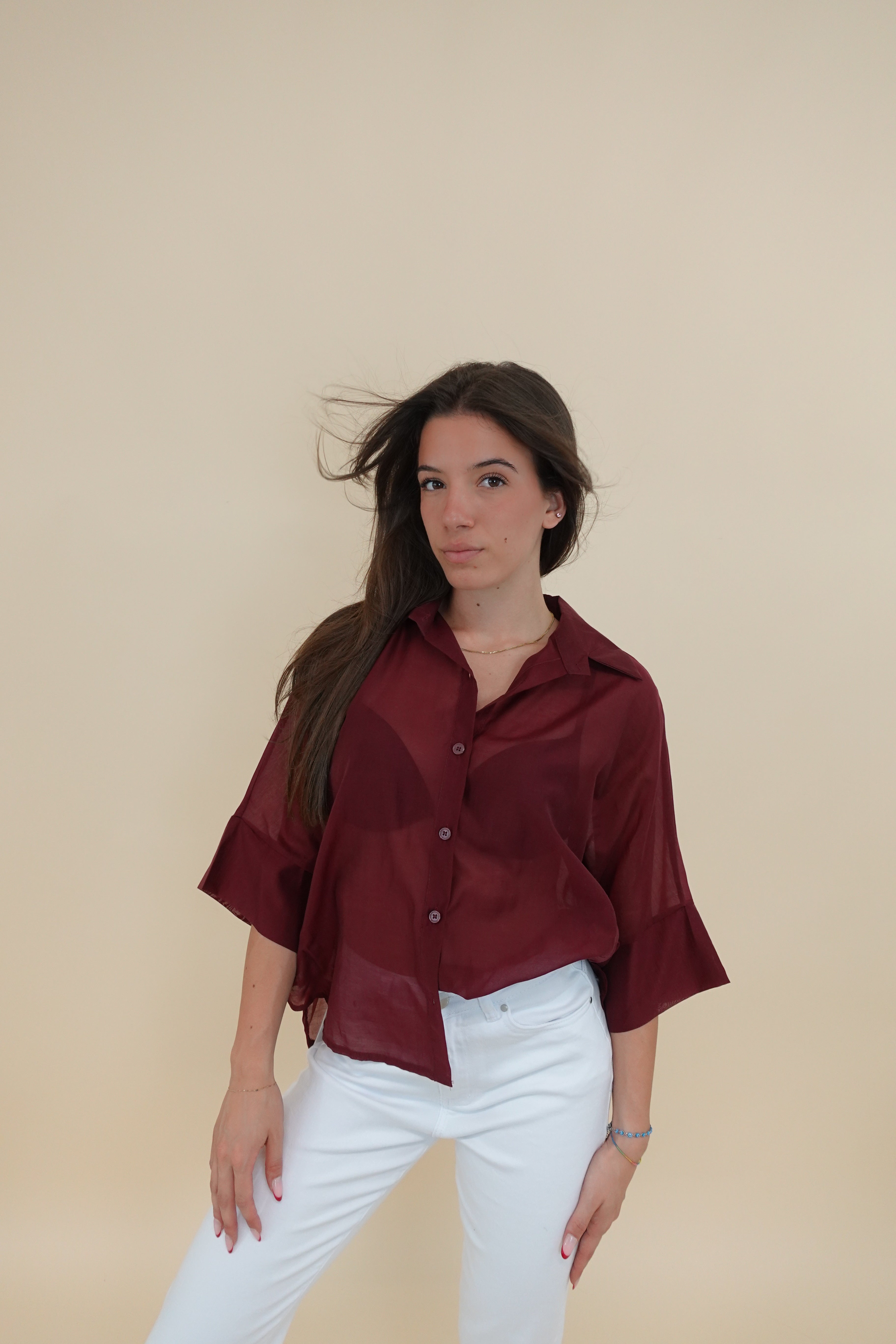 Camicia Forest Bordeaux