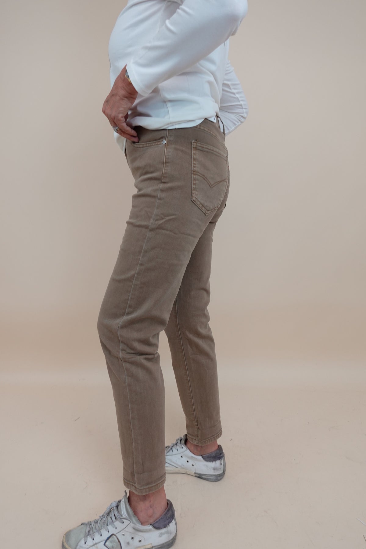 Jeans Momfit Beige