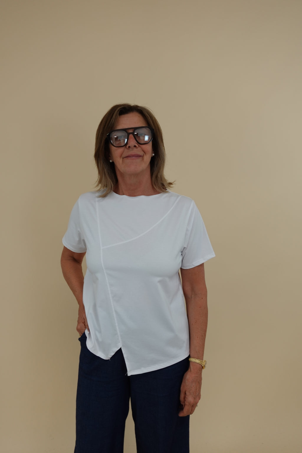T-shirt Assimmetrica Bianca