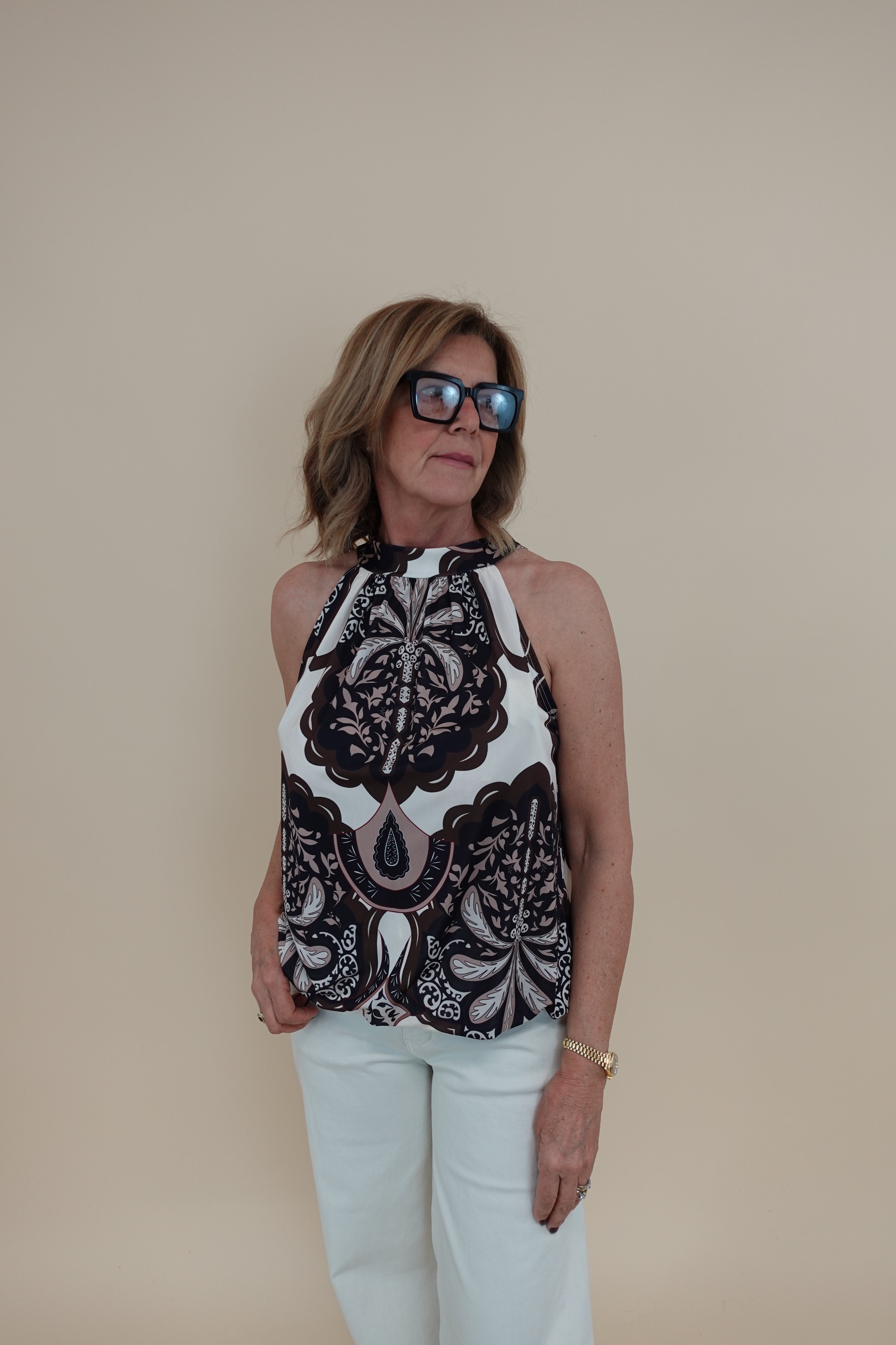 Canotta Flowers Marrone