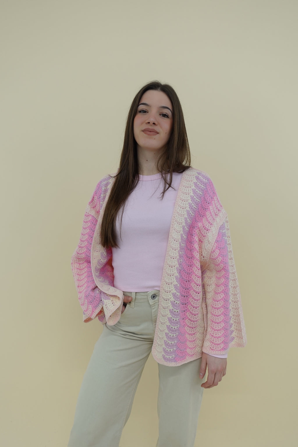 Cardigan Rainbow Rosa