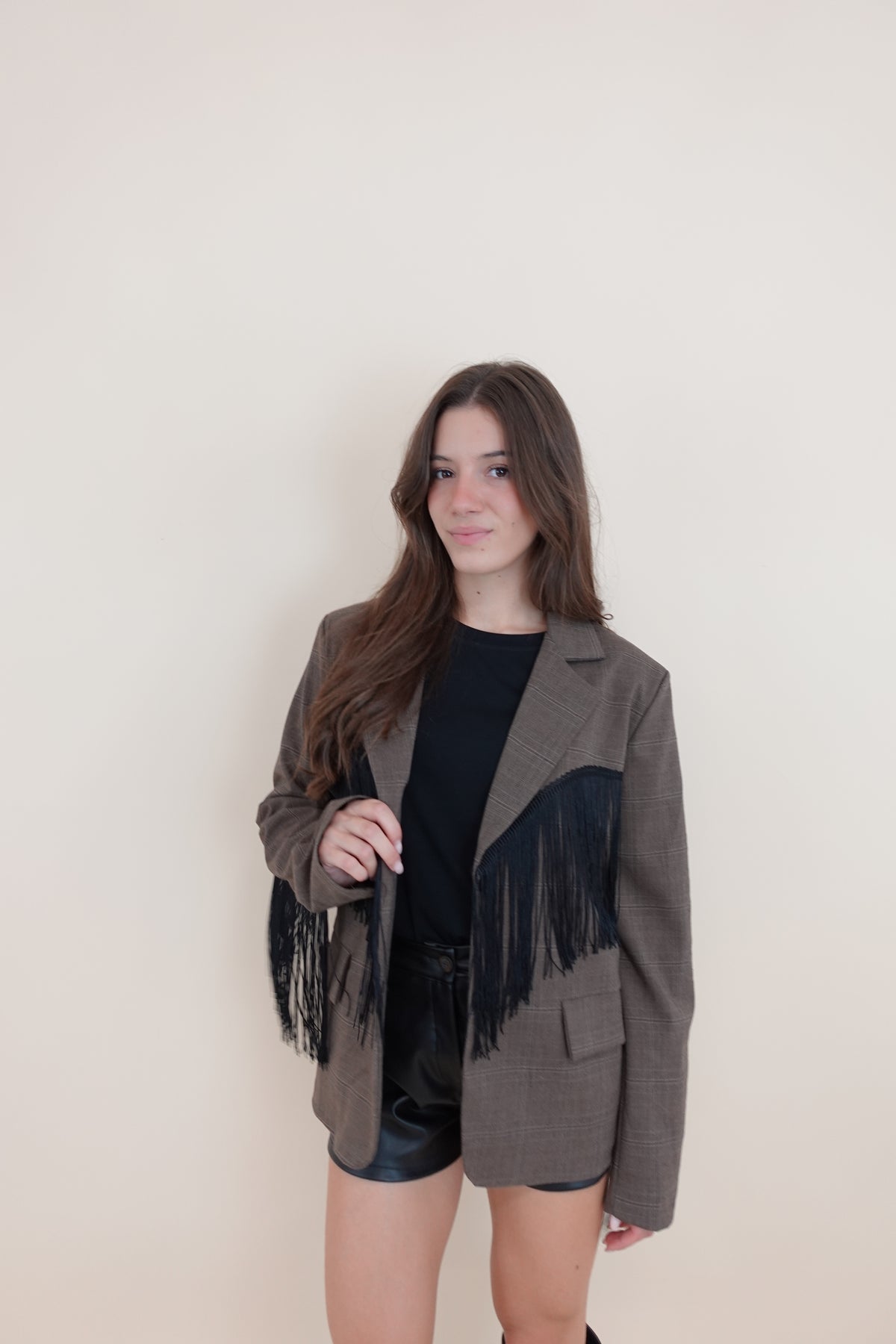 Giacca Frange Brown