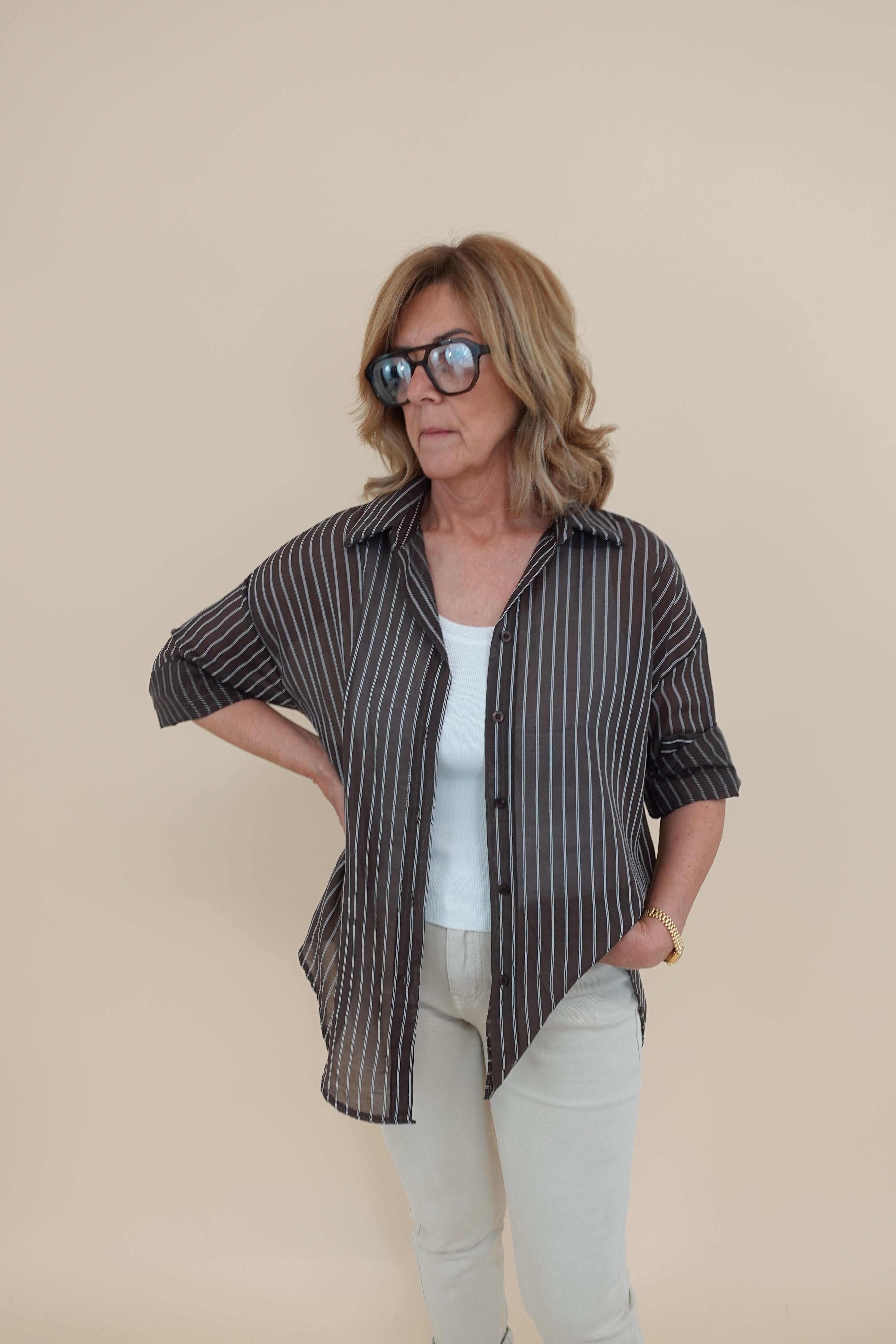Camicia Summer Line Marrone