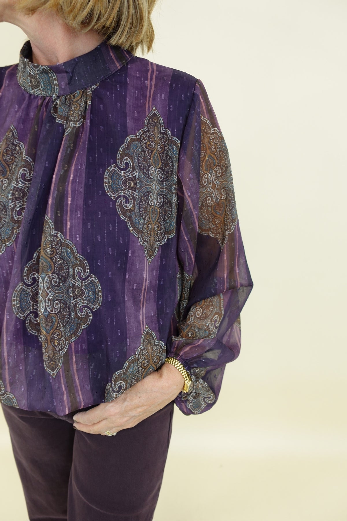 Camicia Oriente Bordeaux