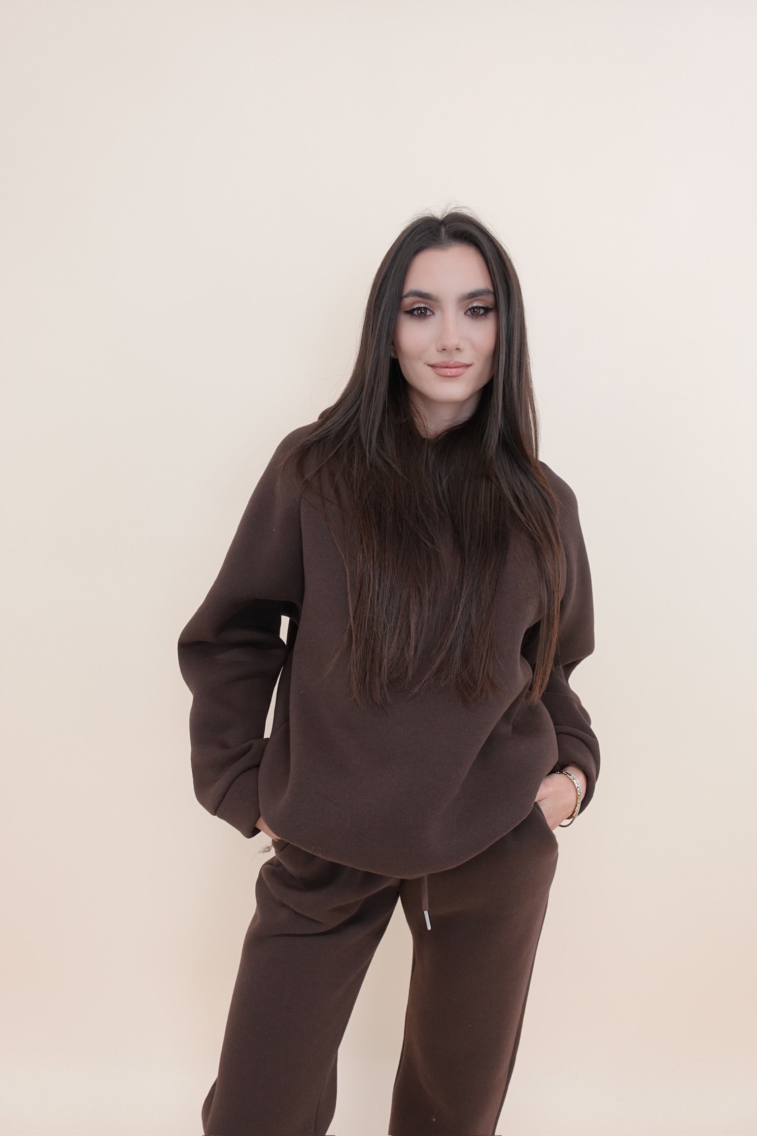 Felpa School Marrone