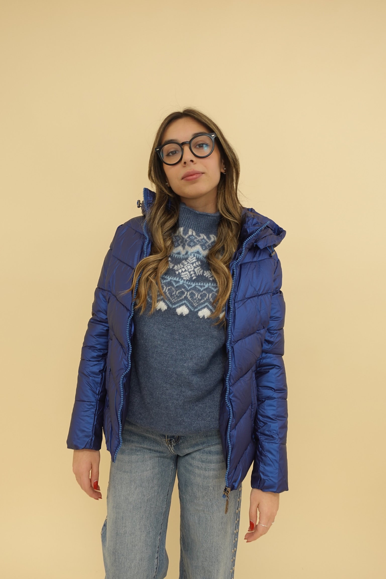 Piumino Blu Elettrico