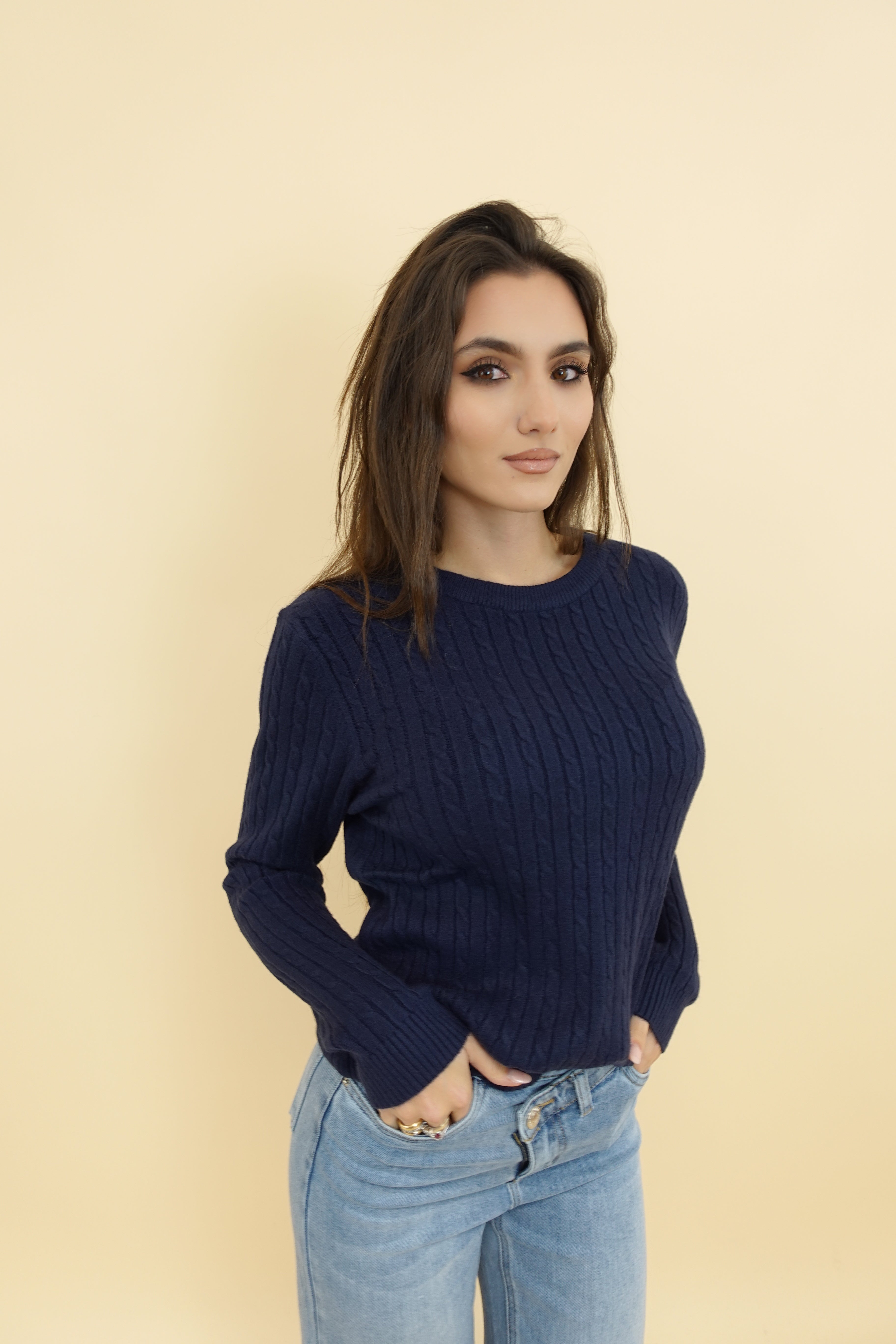 Maglioncino Treccina New Blu