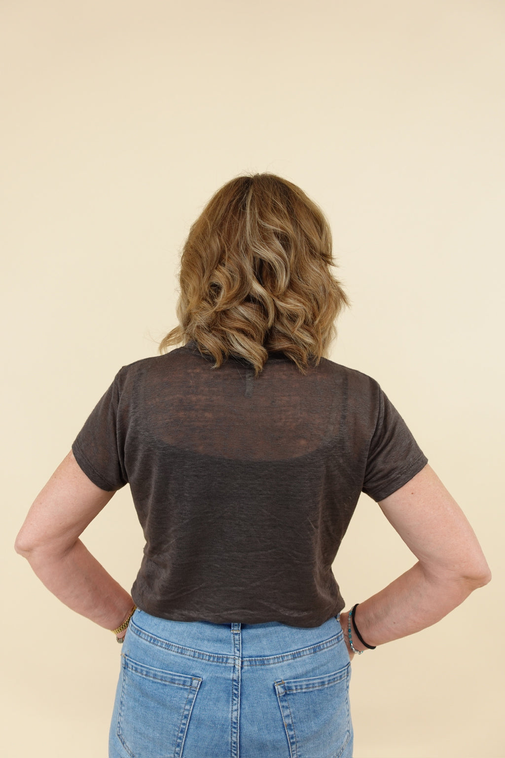 T-shirt Lino Marrone