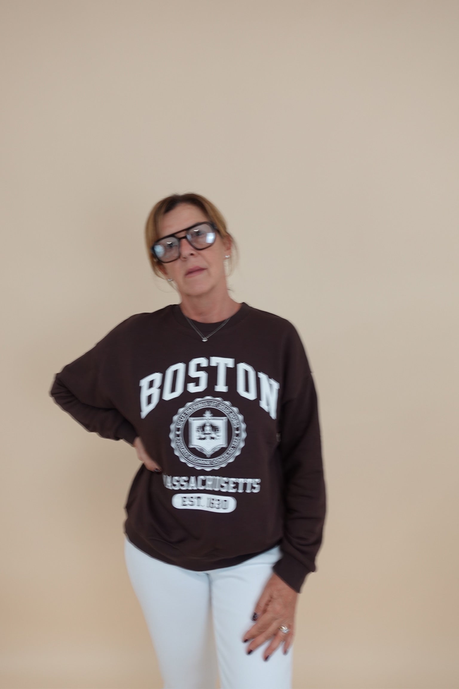 Felpa Boston Marrone