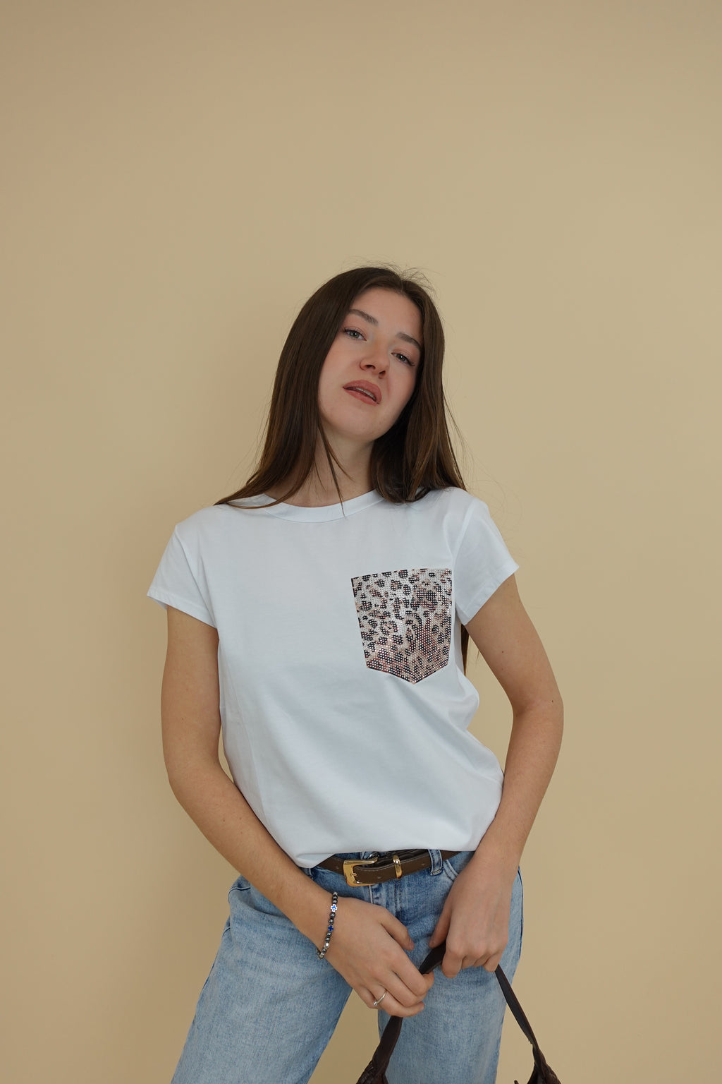 T-shirt Leo Bianca