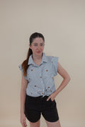 Camicia Heart Smanicata Marrone