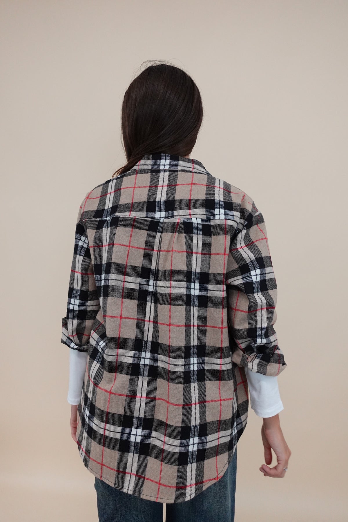 Camicia Scacchi Beige