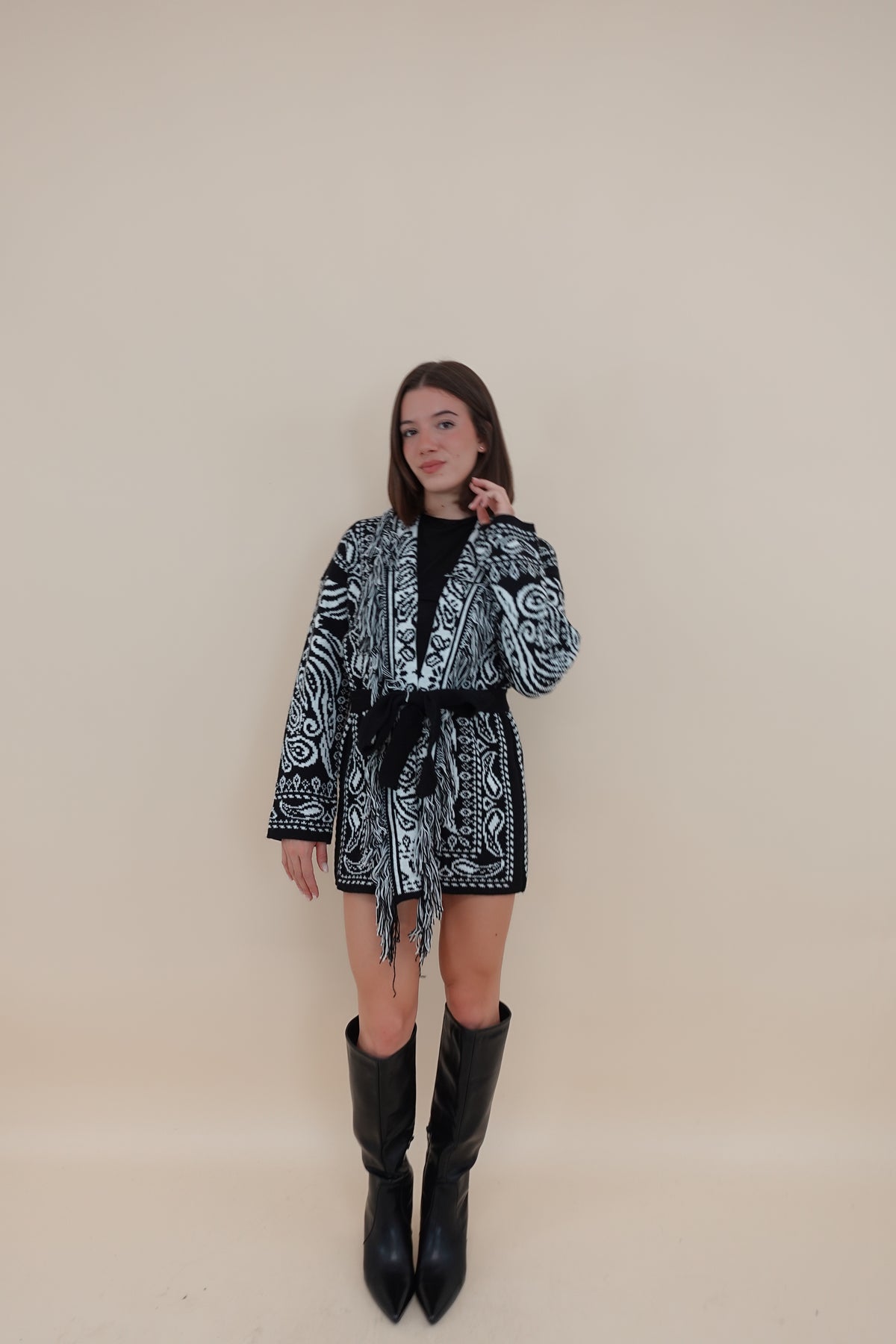 Cardigan Ortisei Long Nero