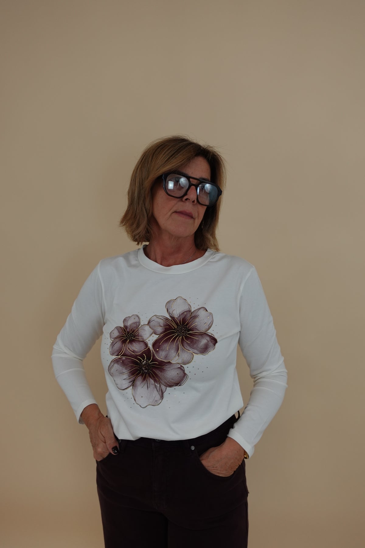 Maglia Flower Bordeaux