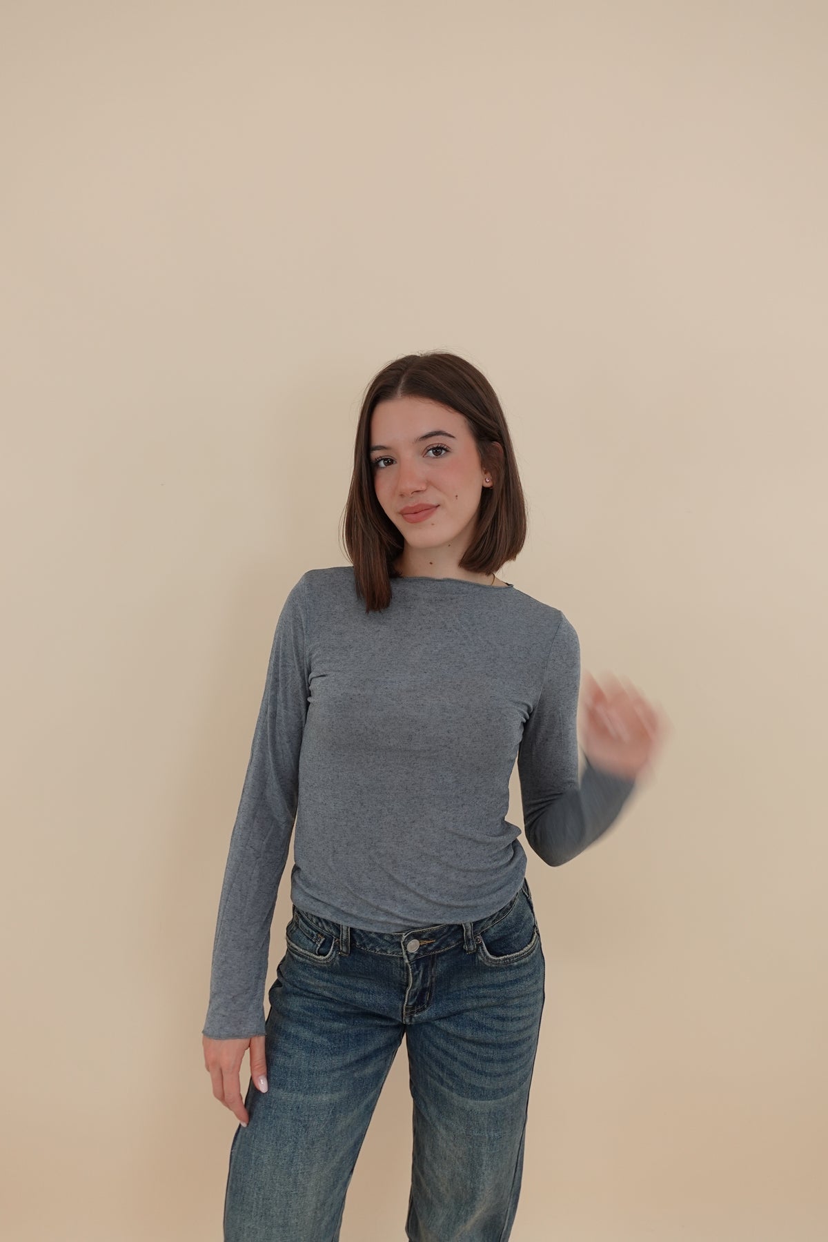 Maglia Misto Cashmere Grigio