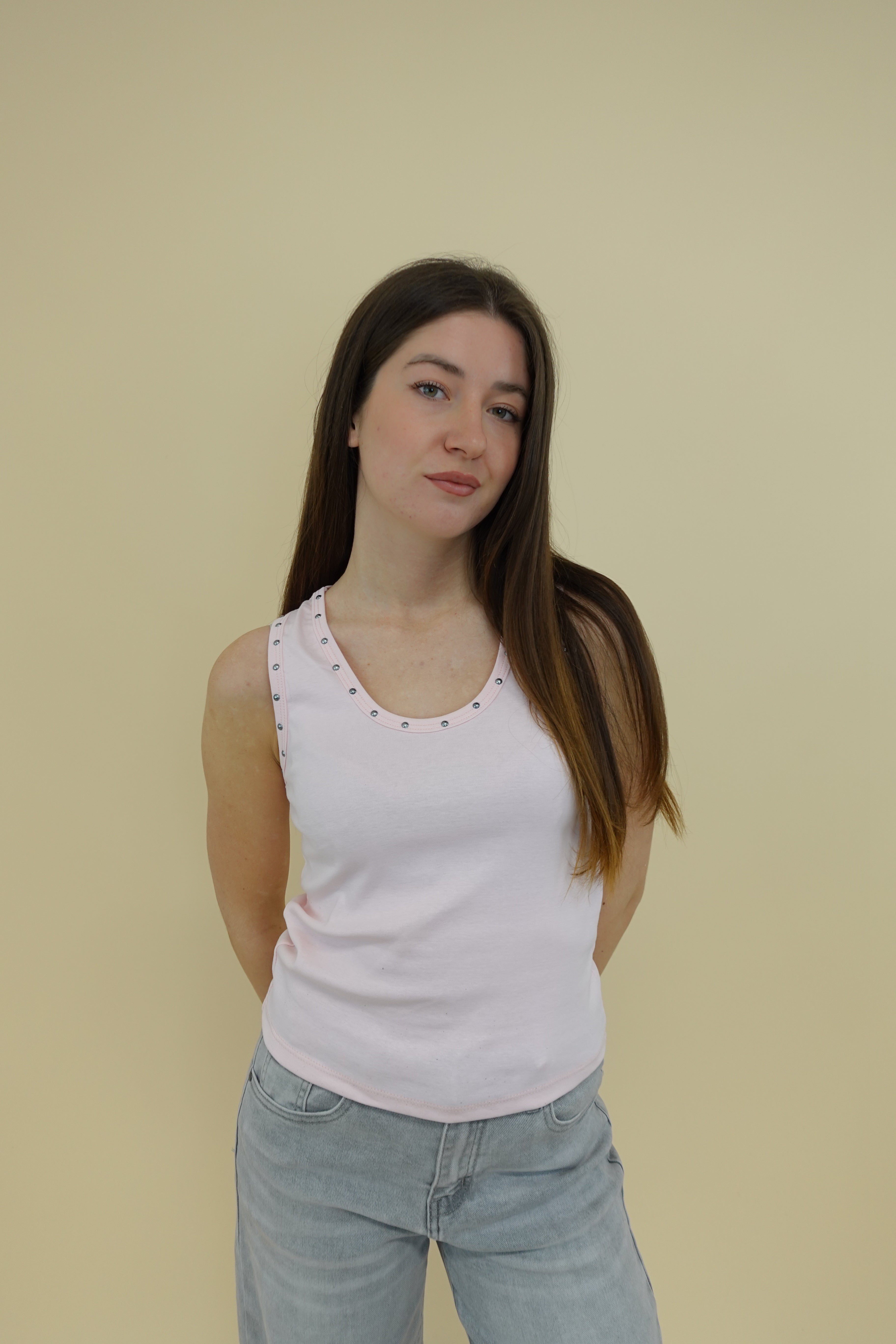 Canotta Borchie Rosa