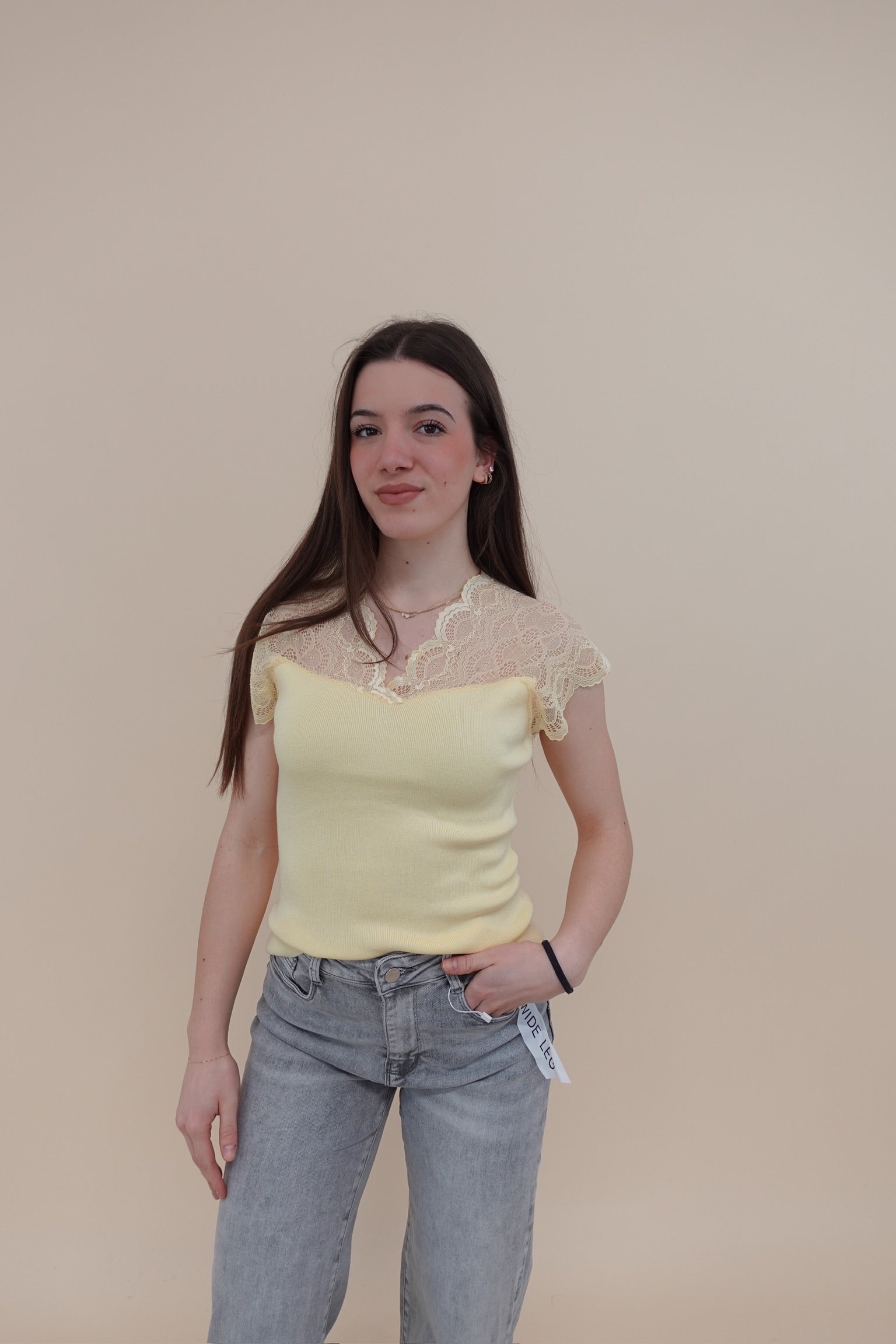 Canotta Pizzo Gialla