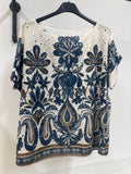 Camicia Flower Sangallo Blu