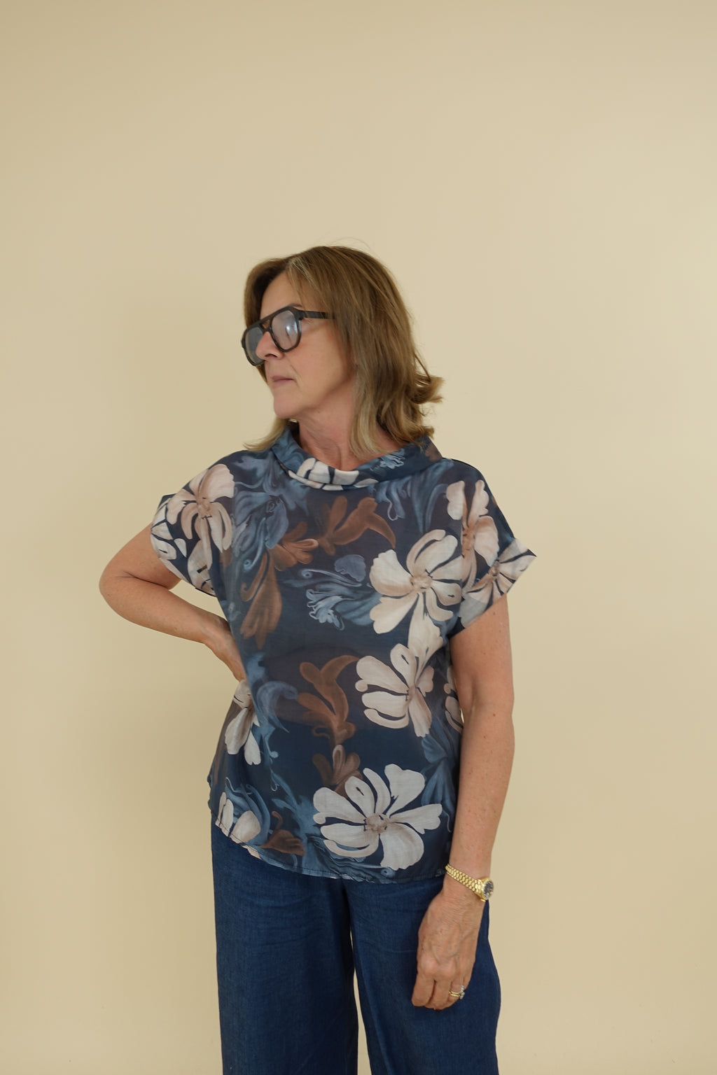 Maglia Flower Blu