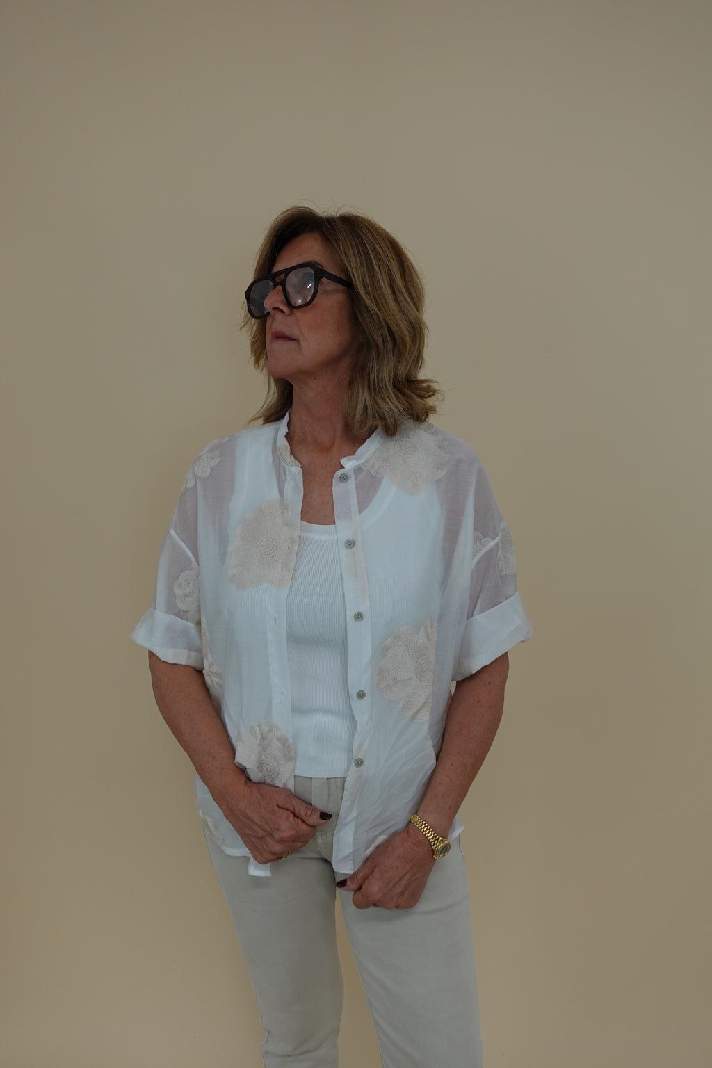 Camicia Flower Bianca