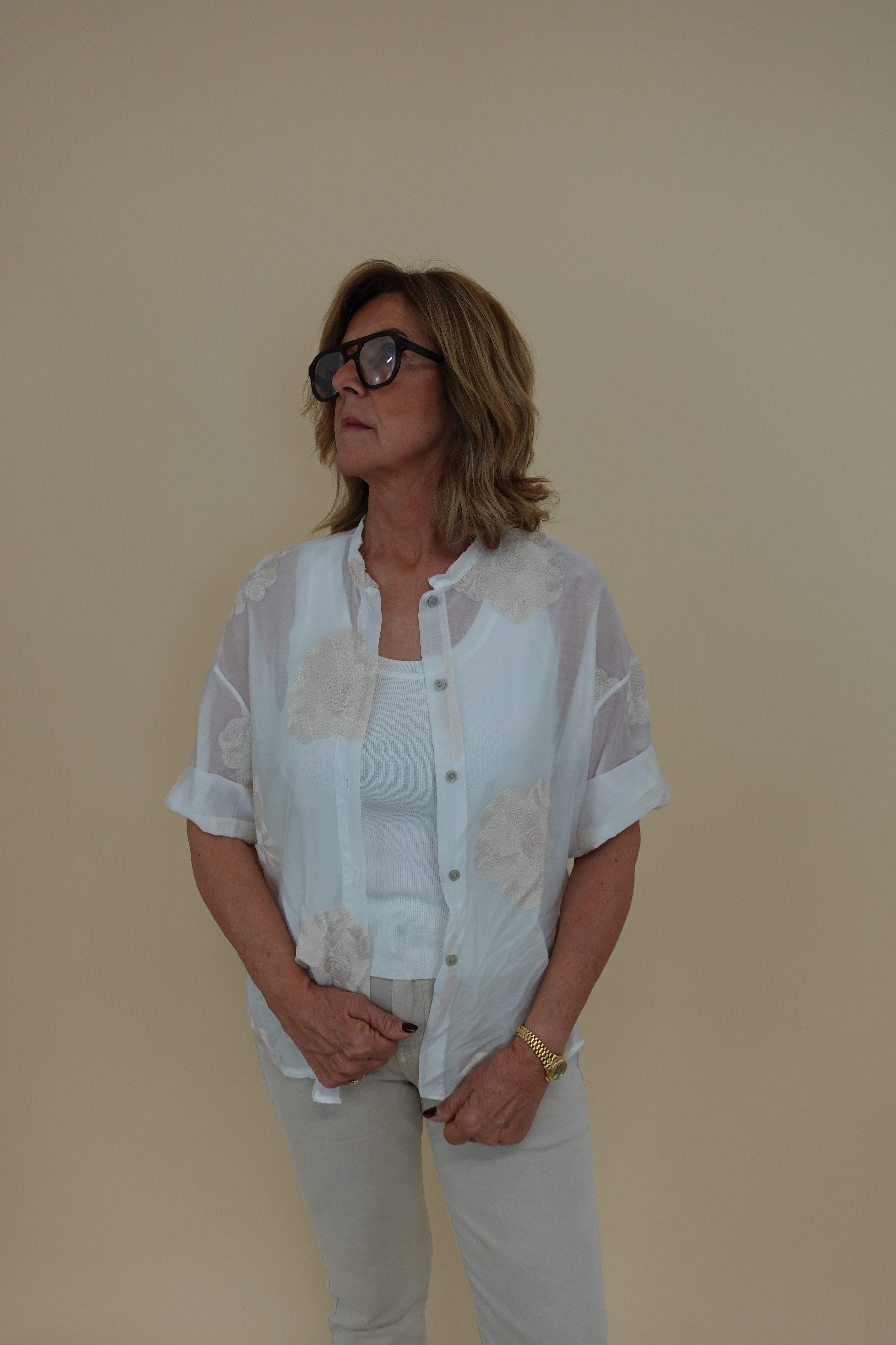 Camicia Flower Bianca