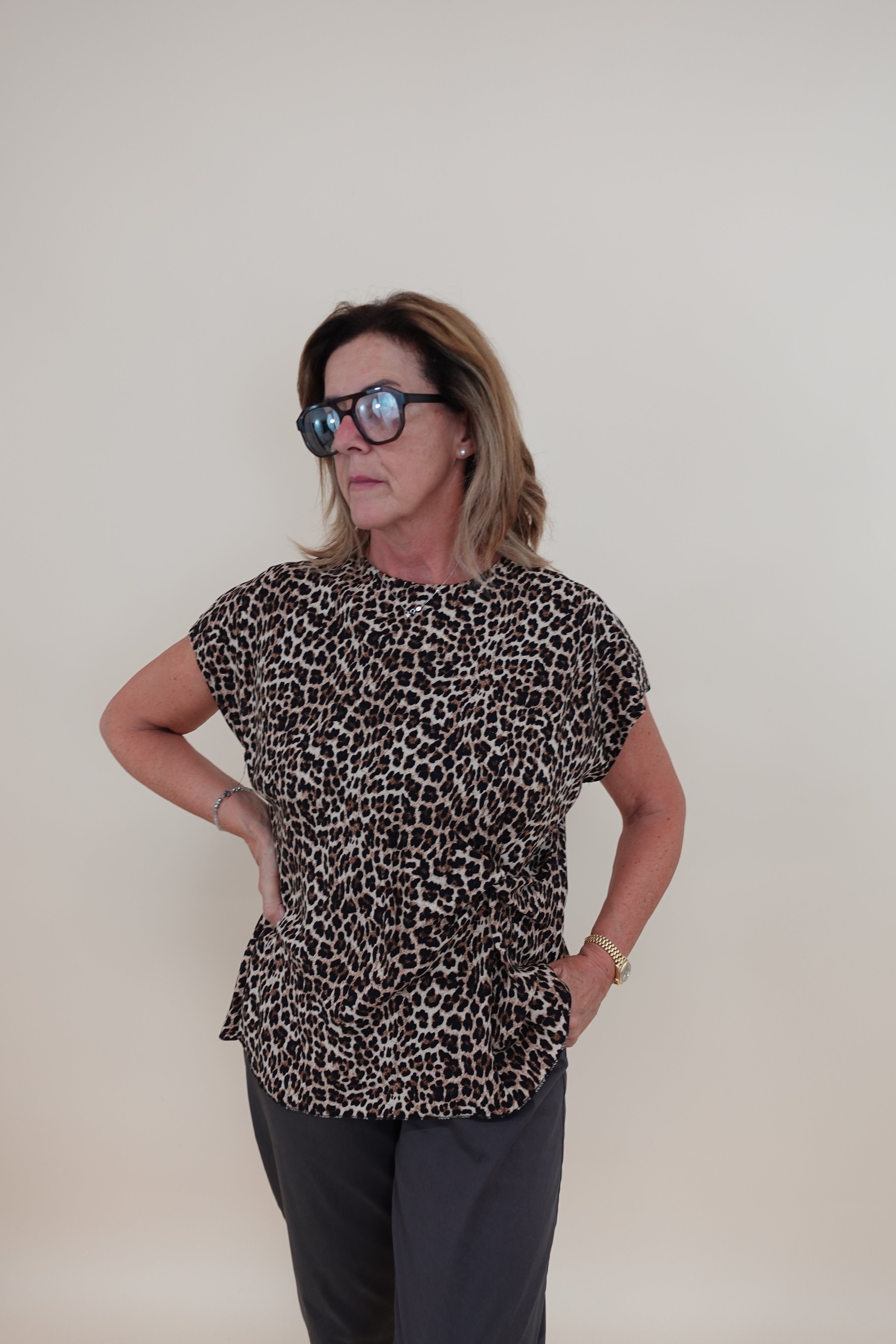 Camicia Nodo Leopardata