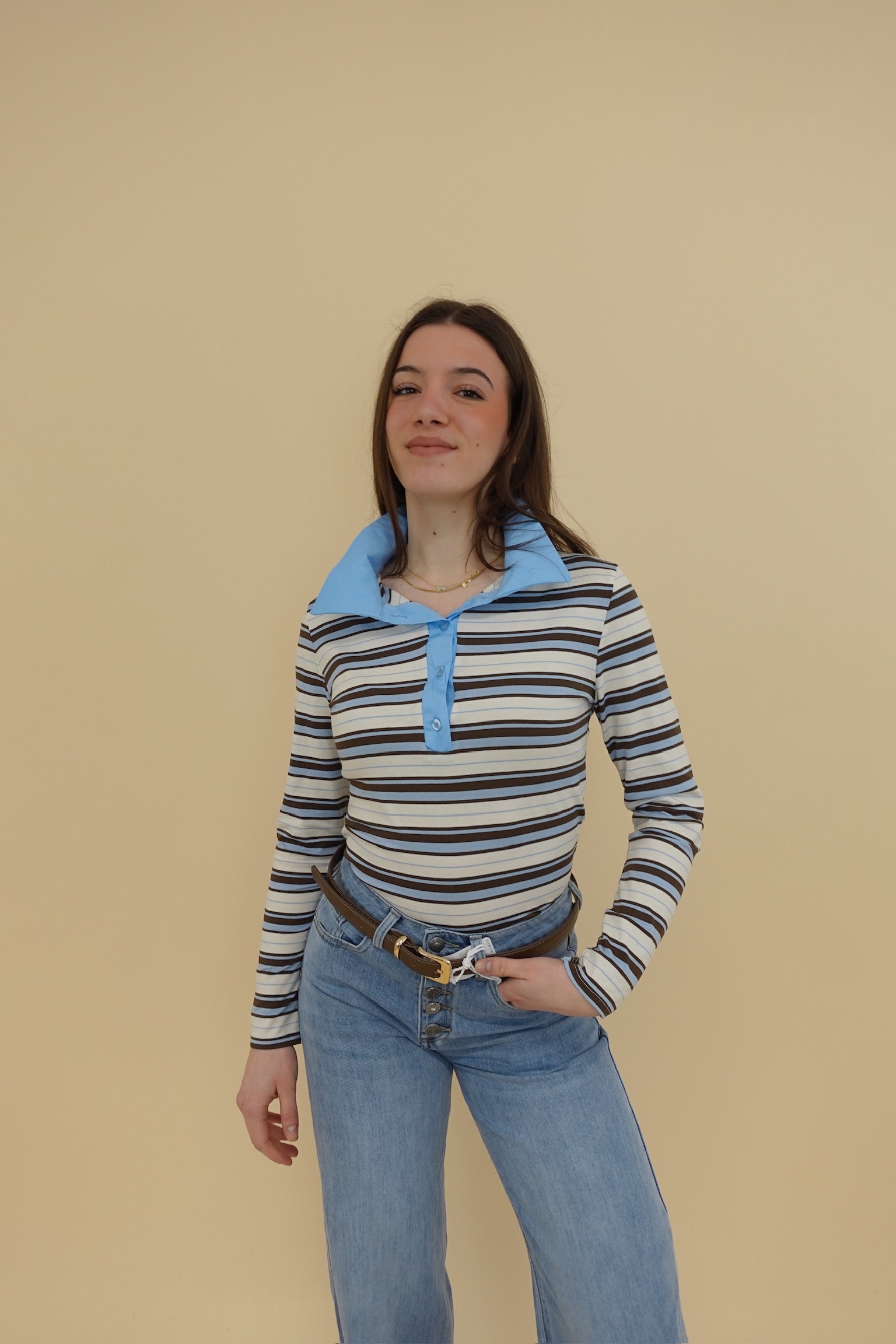 Body Polo Line Azzurra