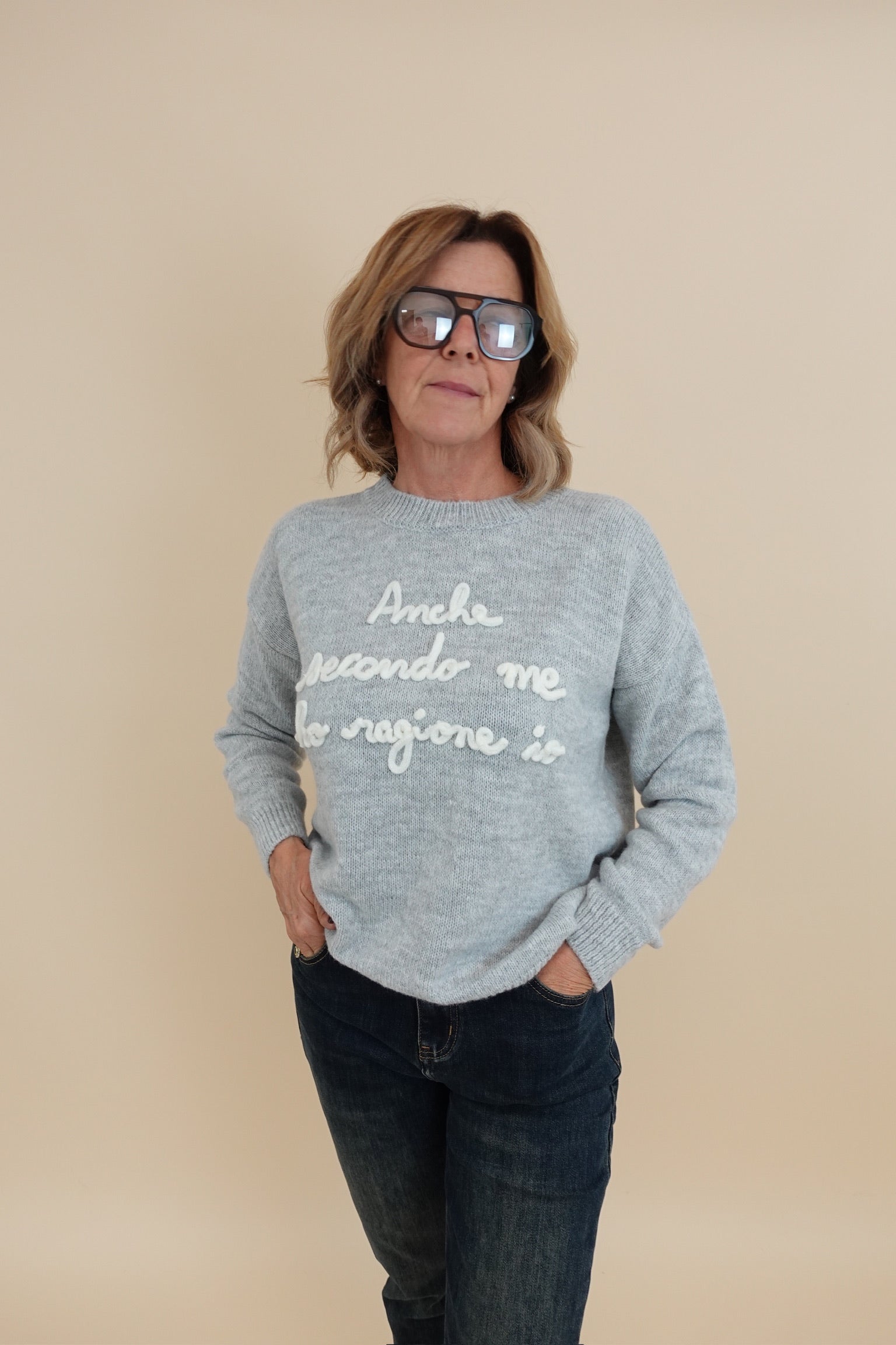 Maglione " Ho ragione " Grigio