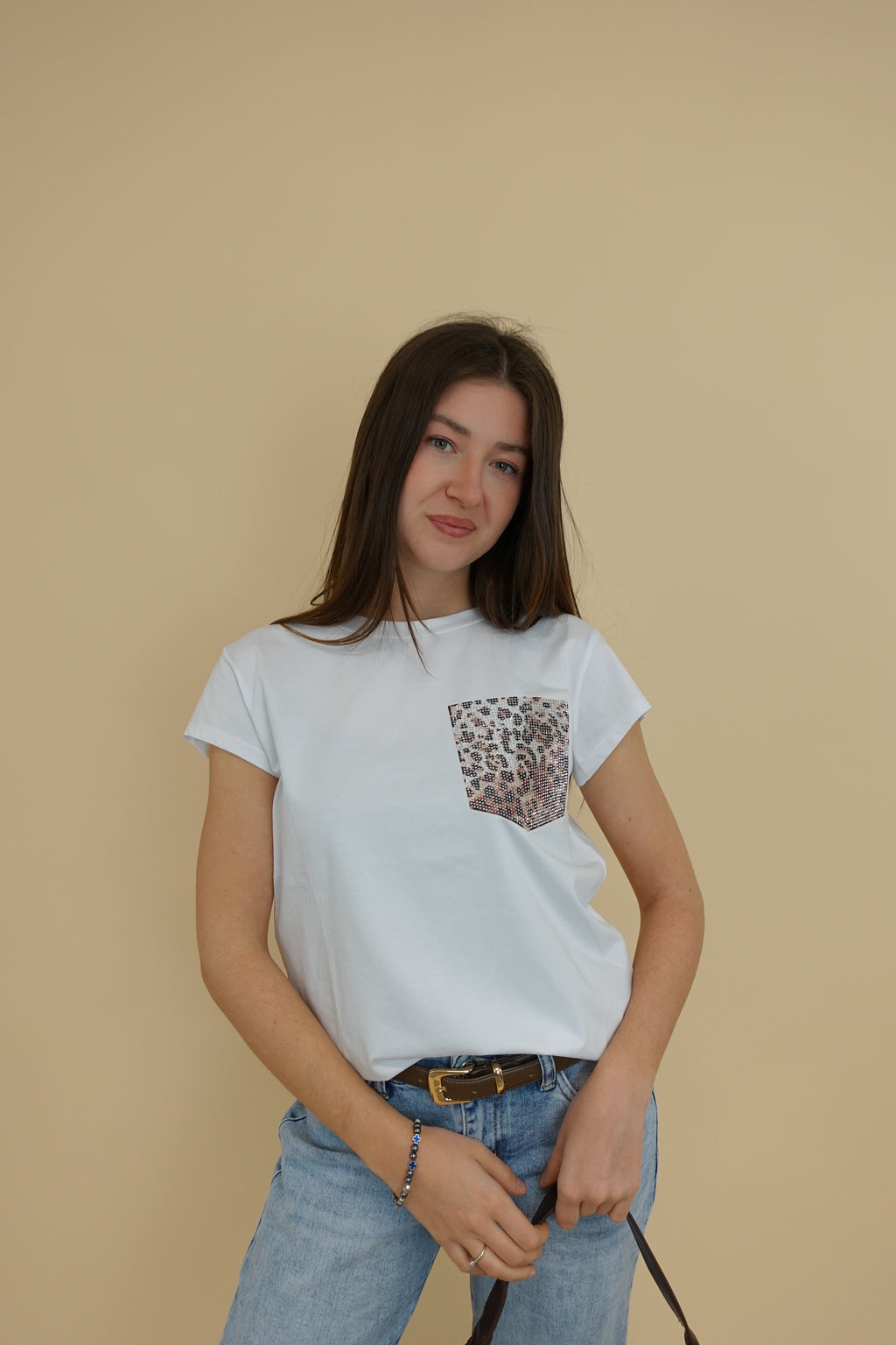 T-shirt Leo Bianca