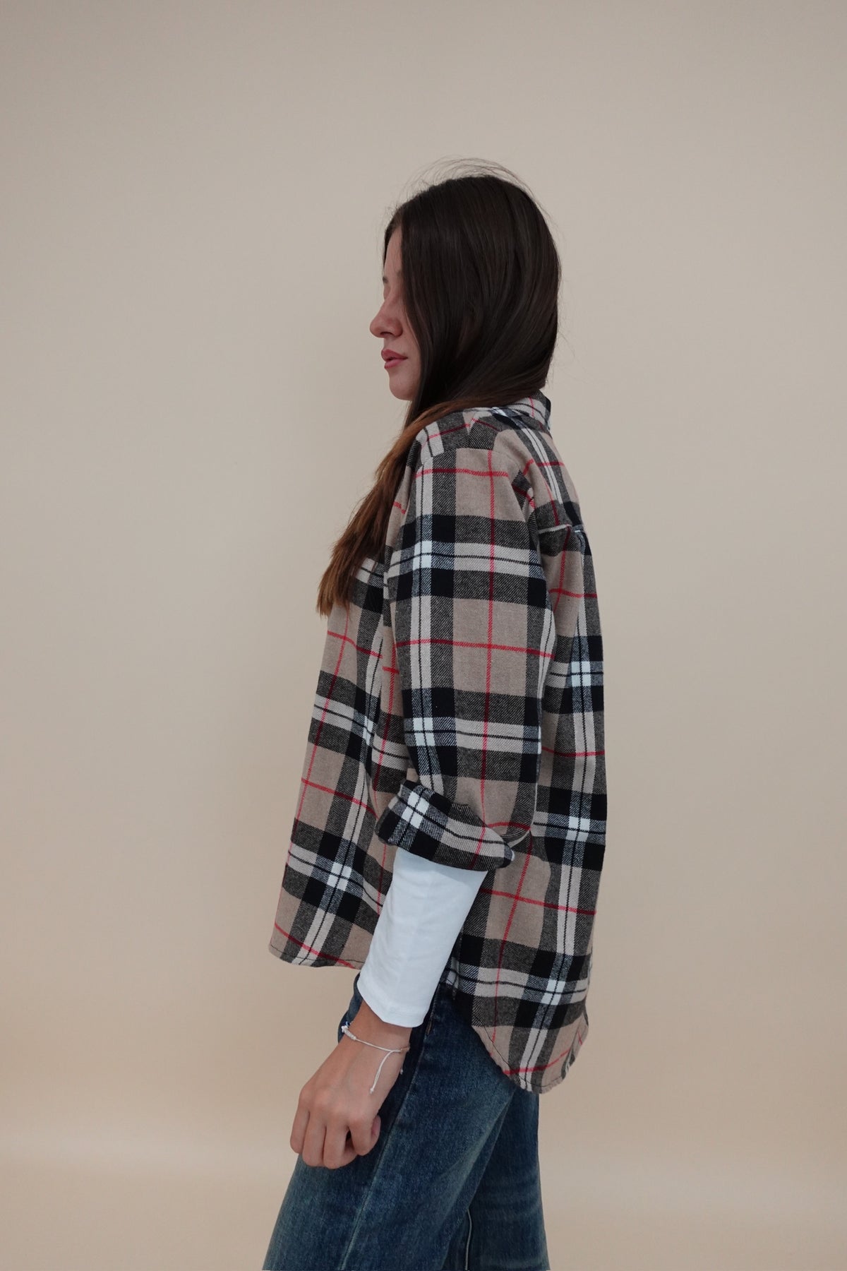 Camicia Scacchi Beige