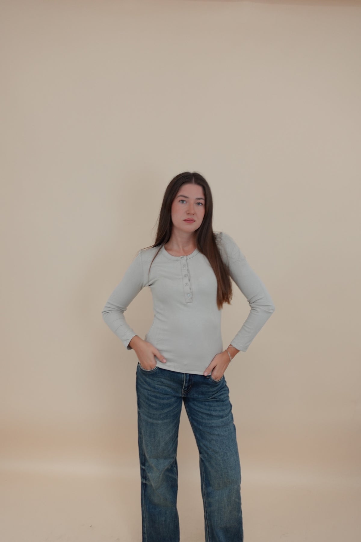 Maglia Serafino Beige