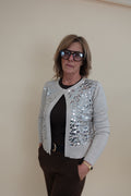 Cardigan Paiettes Beige