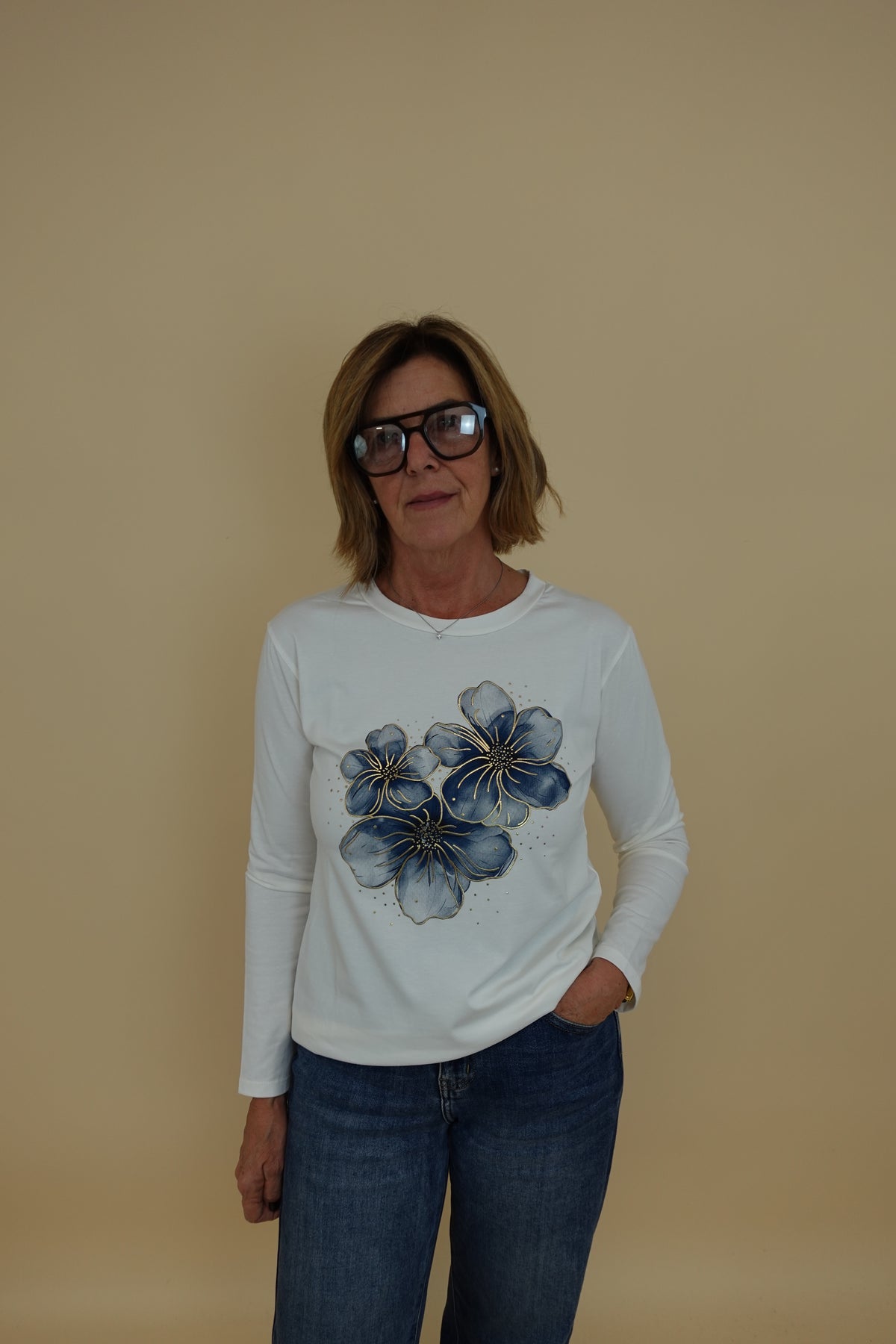 Maglia Flower Blu