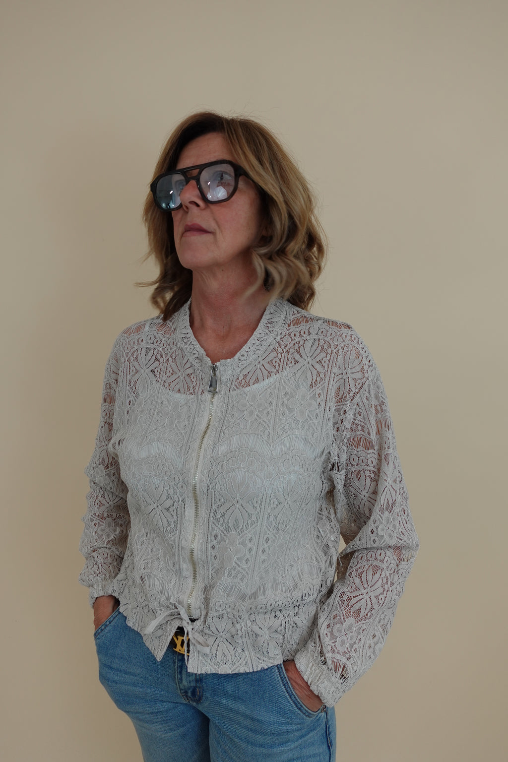 Giacca Pizzo Beige