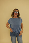 Maglia Lurex Blu Jeans