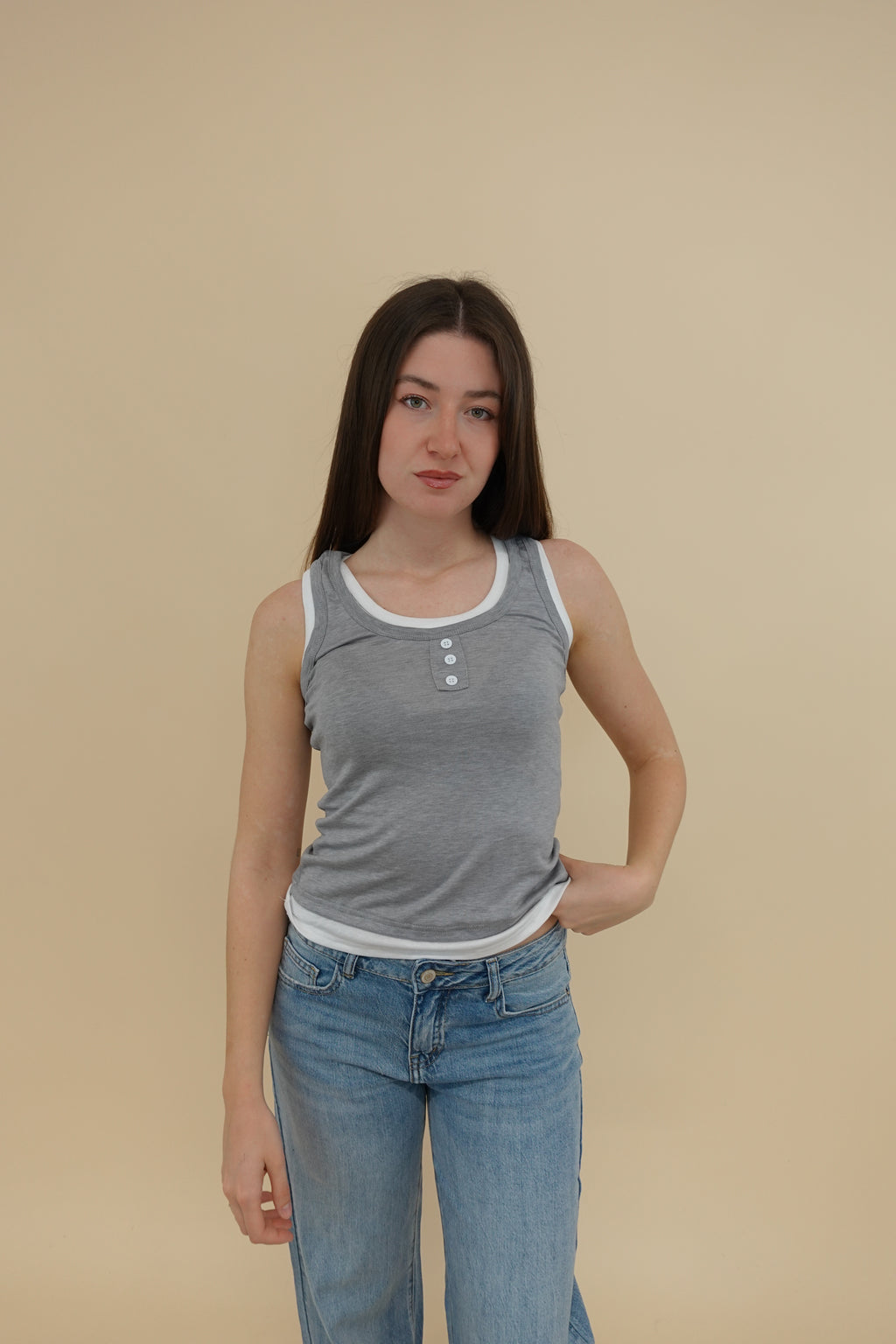 Canotta Hailey Grigio