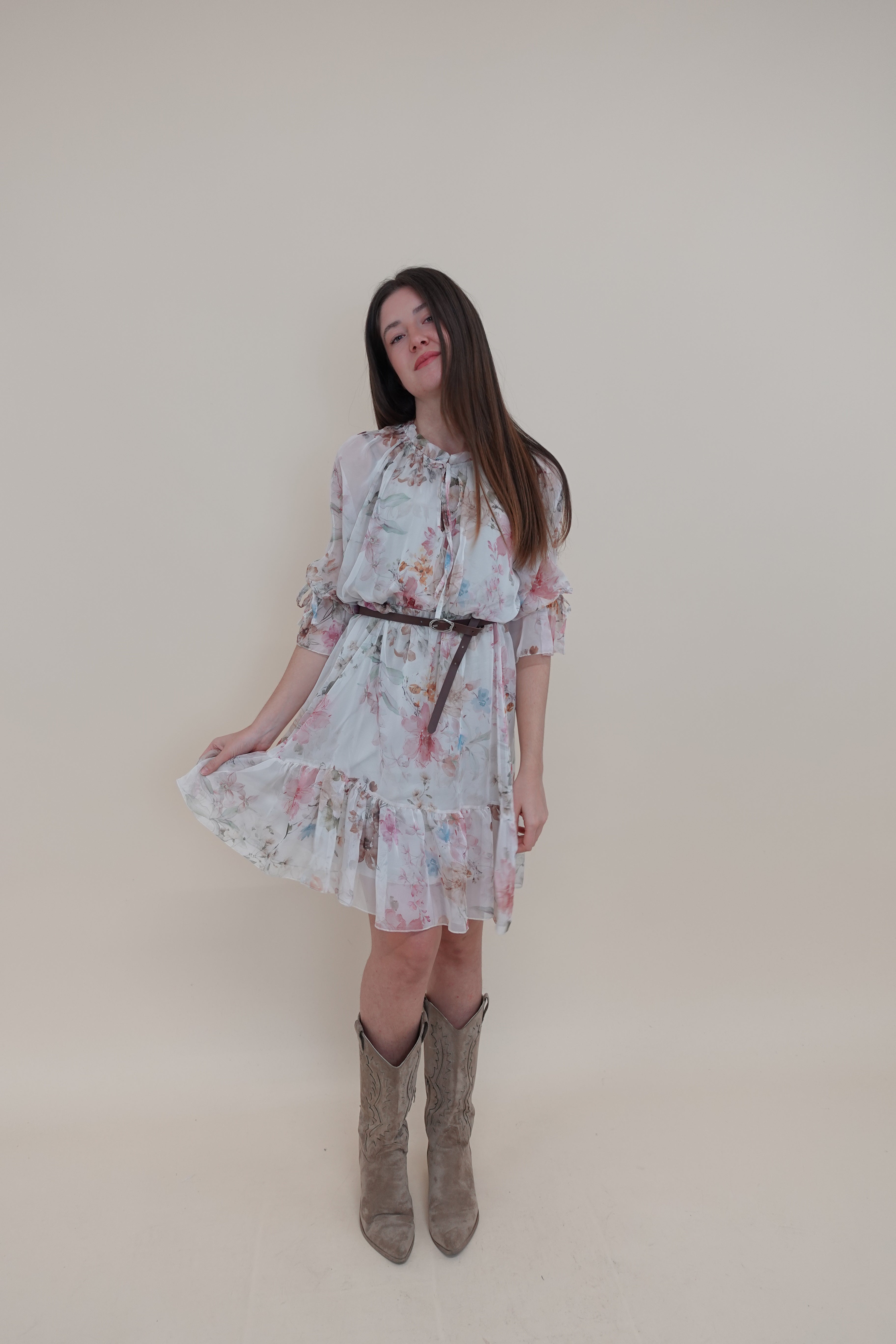 Abito Flowers Bianco