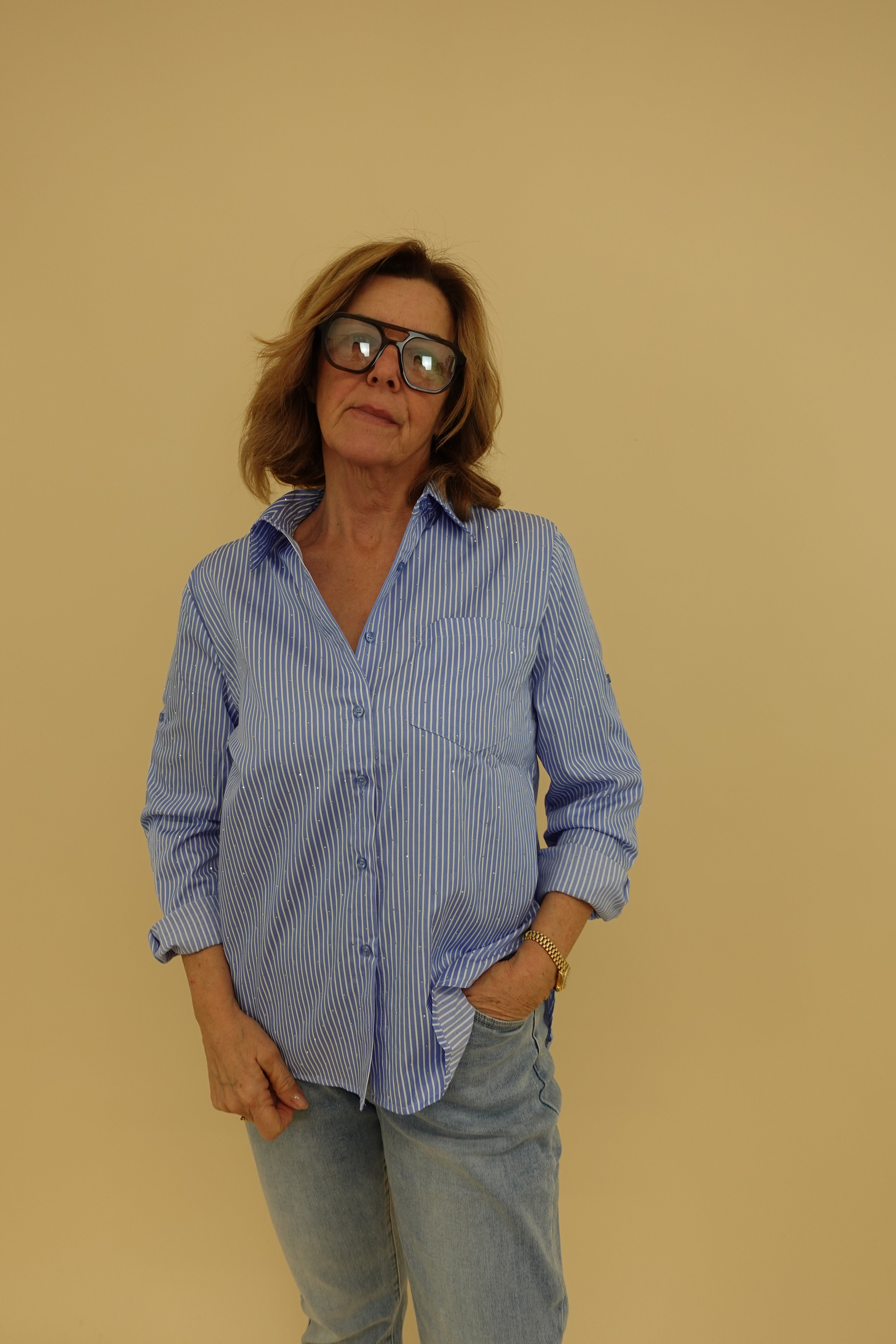 Camicia righe tasca