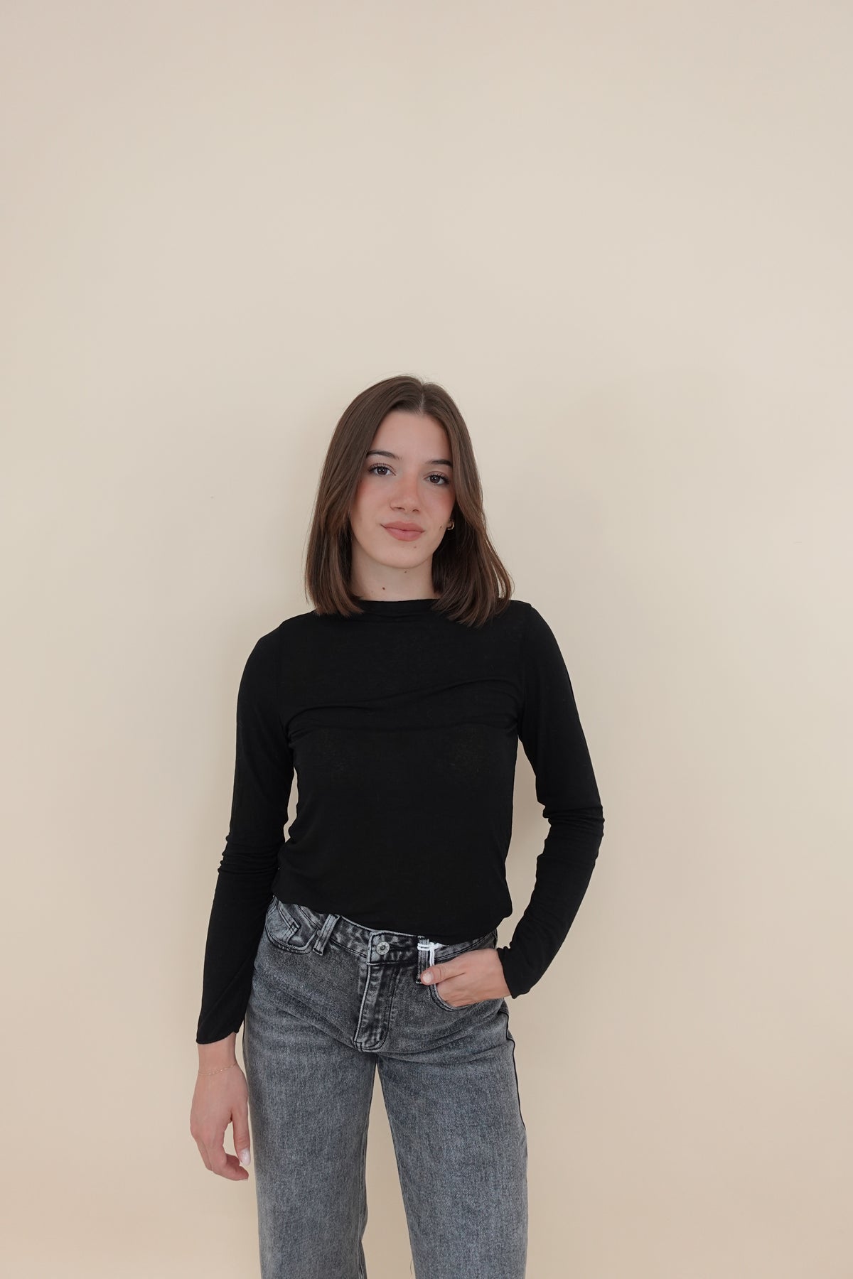 Maglia Misto Cashmere Nero