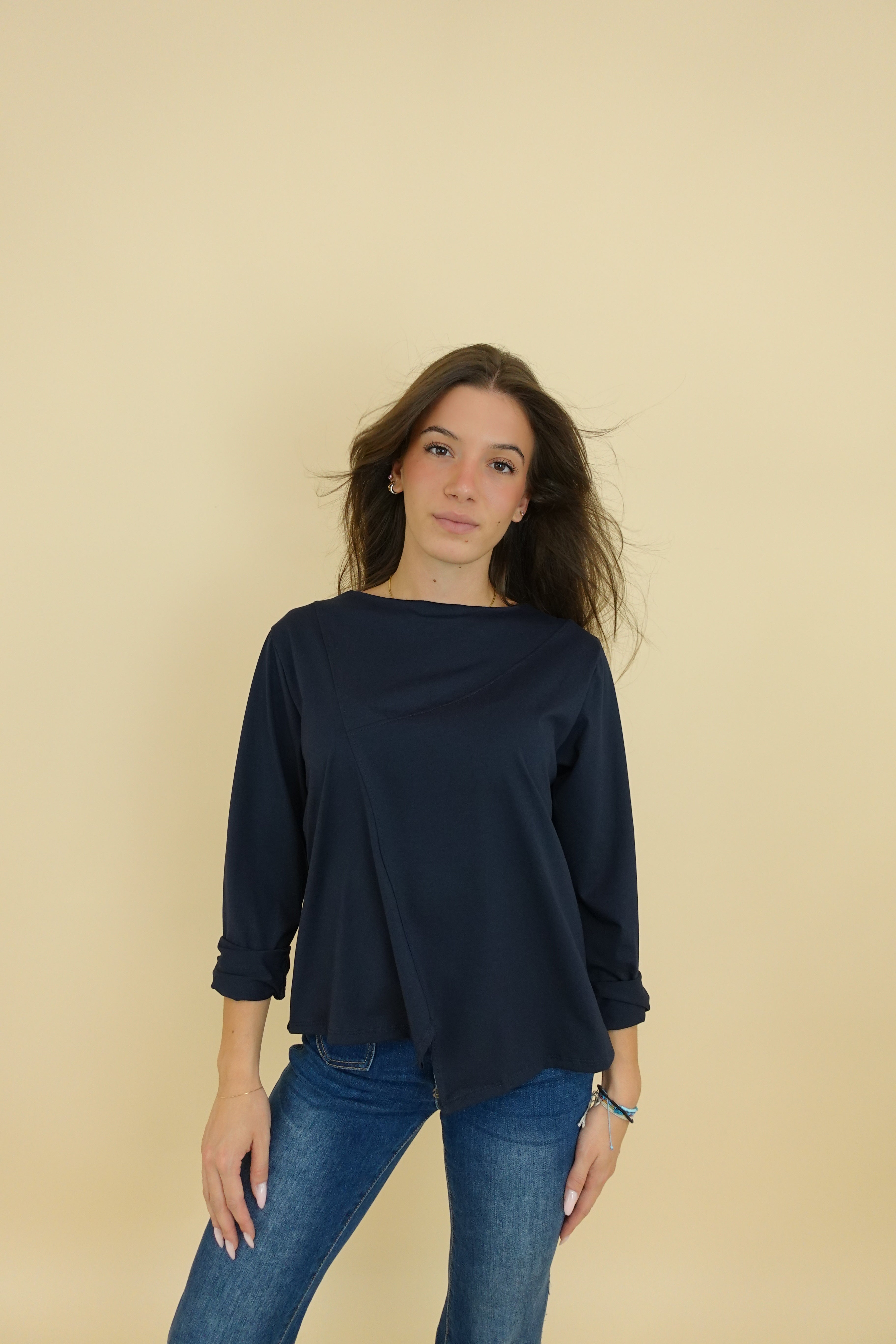 Maglia assimetrica blu