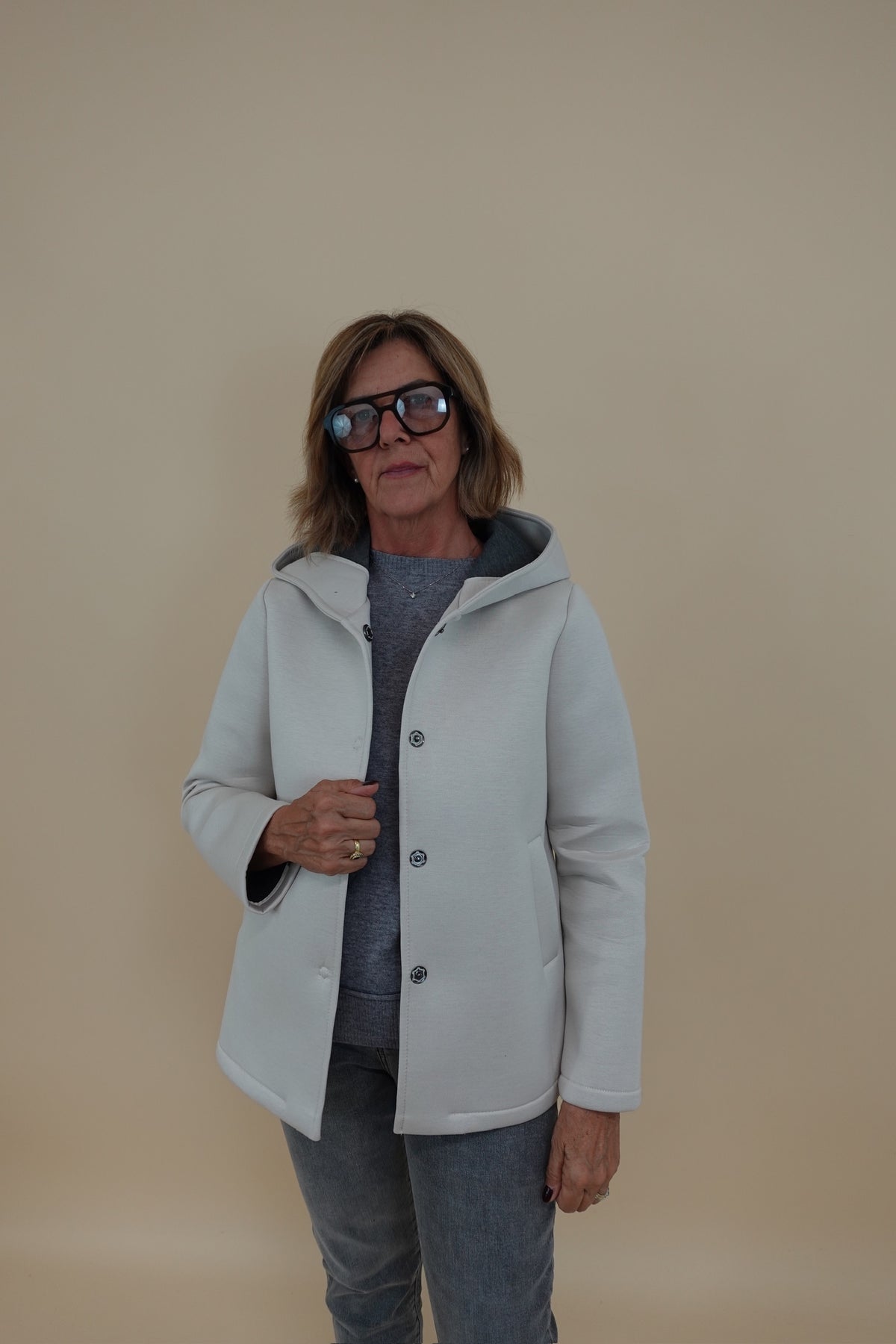 Giacca Neoprene Panna