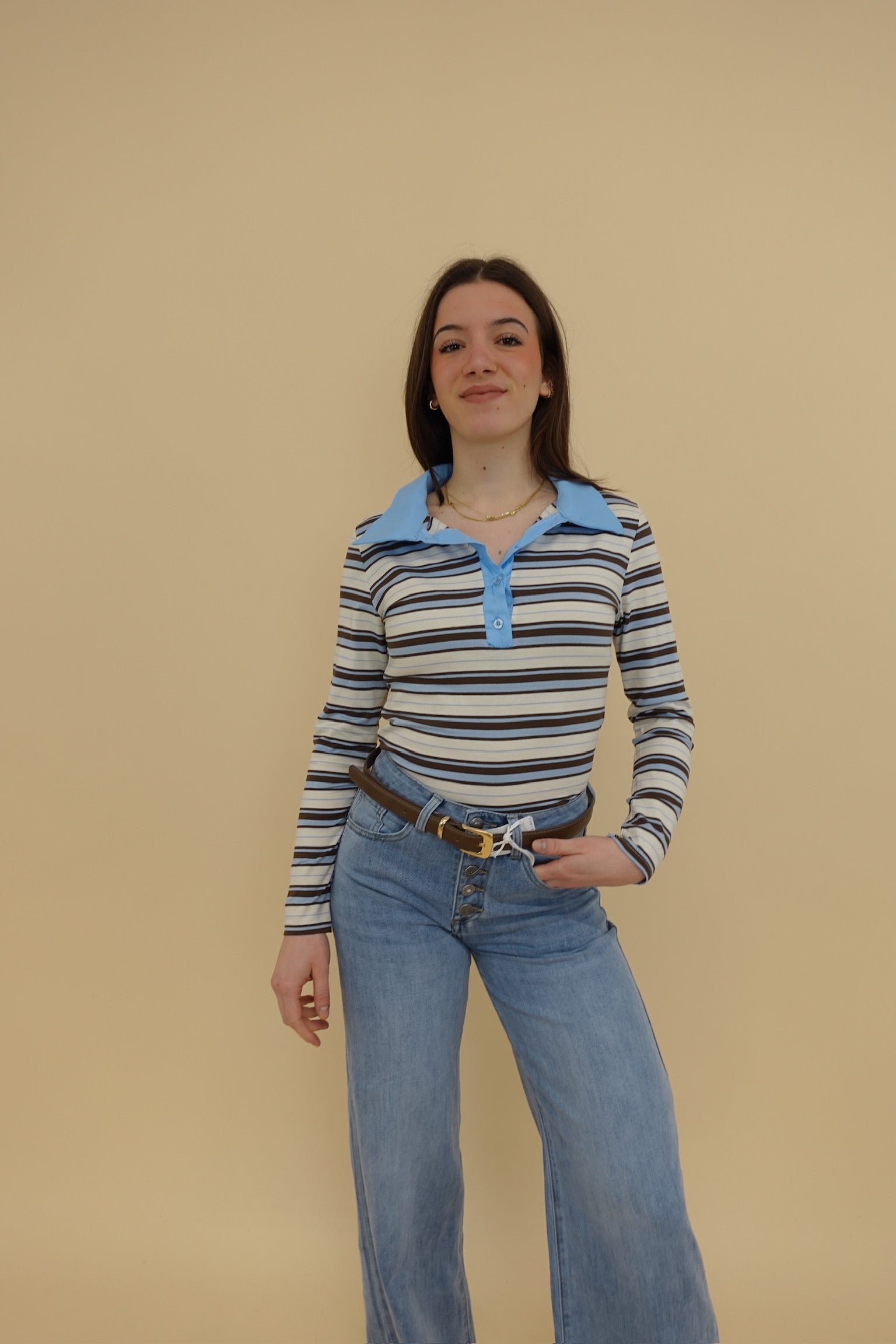 Body Polo Line Azzurra