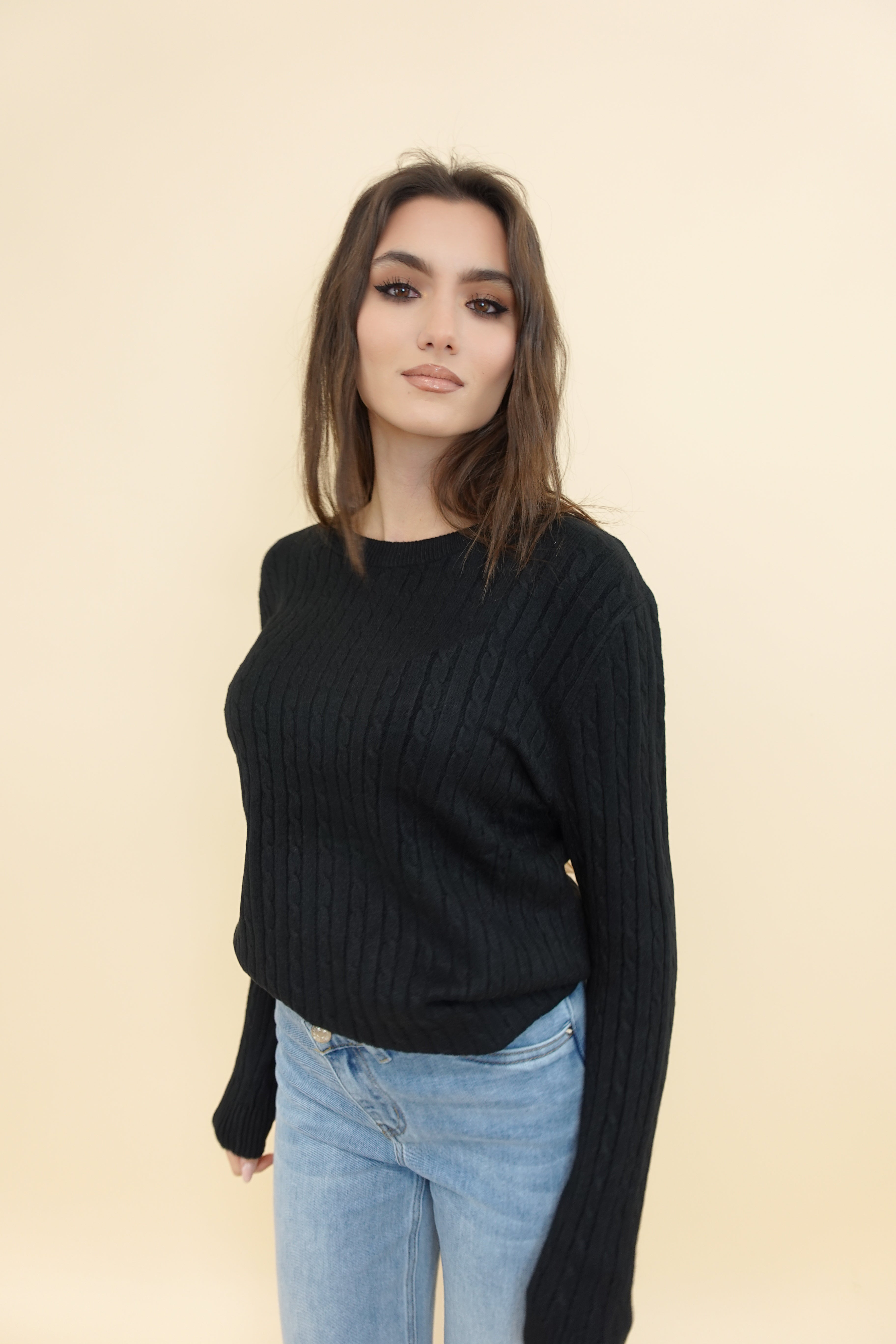 Maglioncino Treccina New Nero