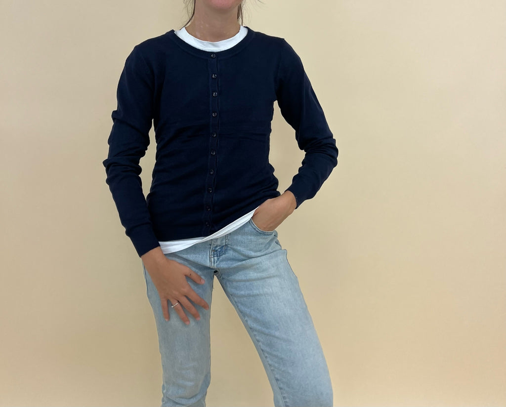 Cardigan Easy Small Blu