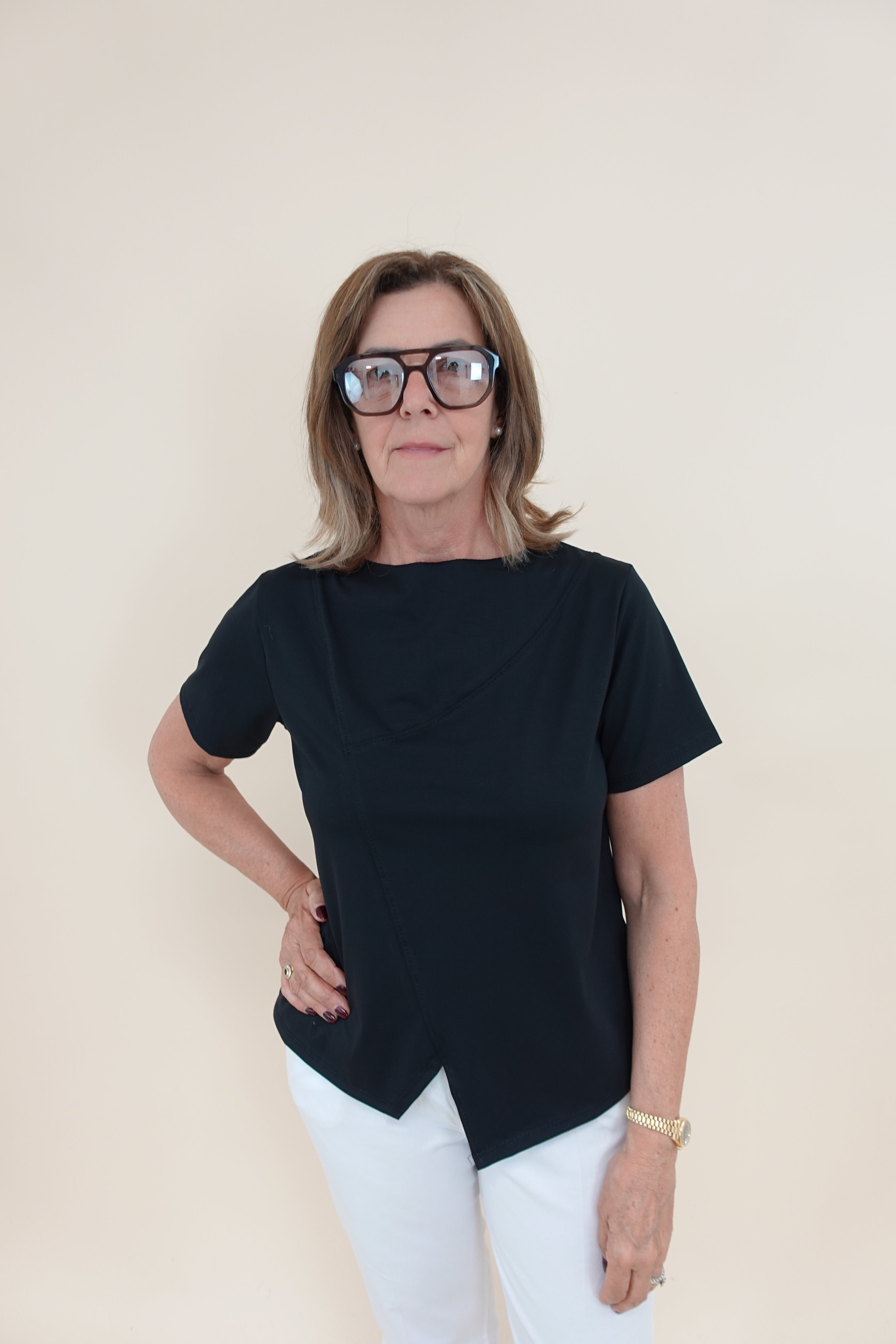 T-shirt Assimmetrica Nero