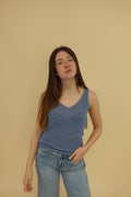 Canotta Lurex Blu Jeans